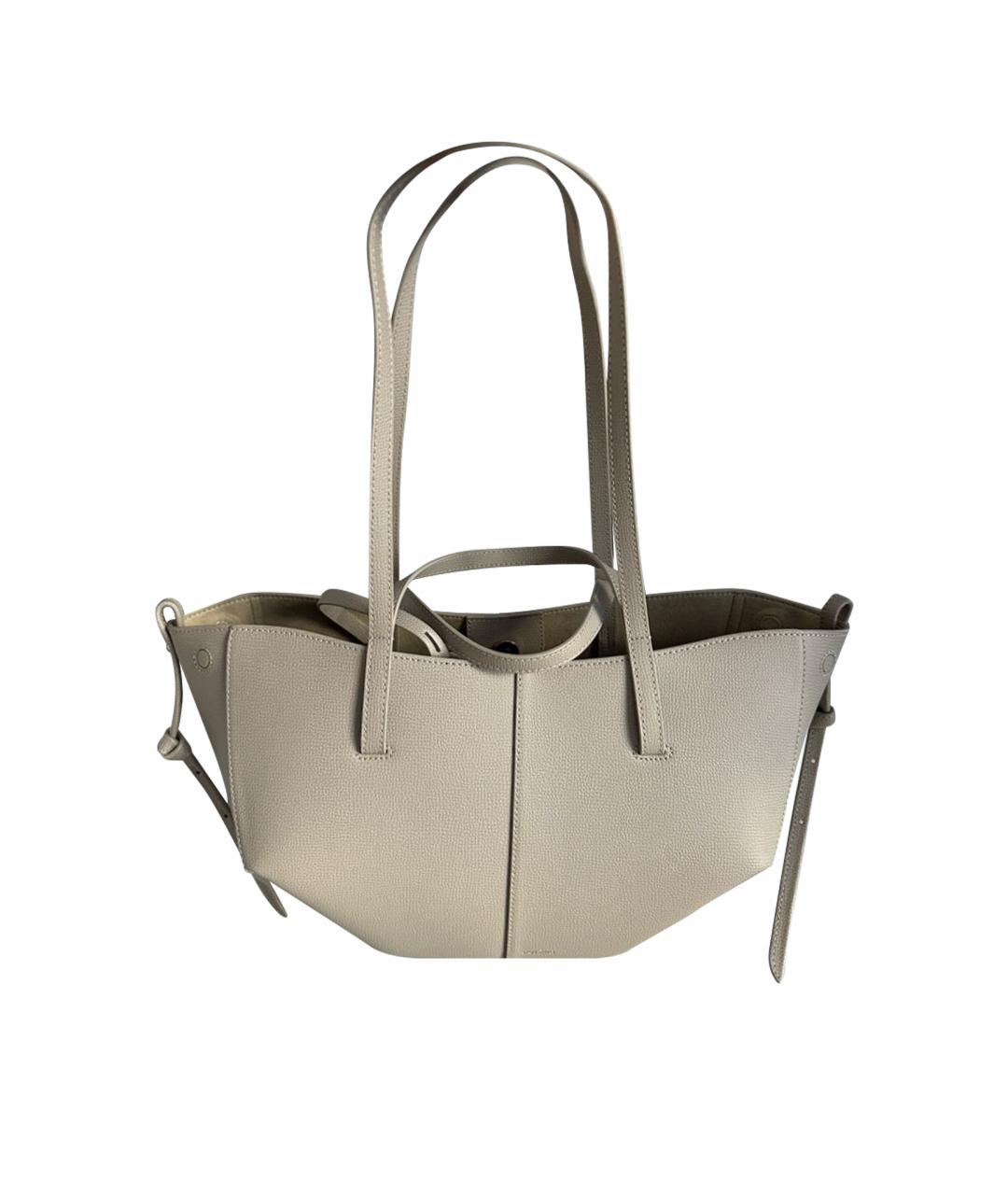 POLENE Бежевая кожаная сумка тоут, фото 1