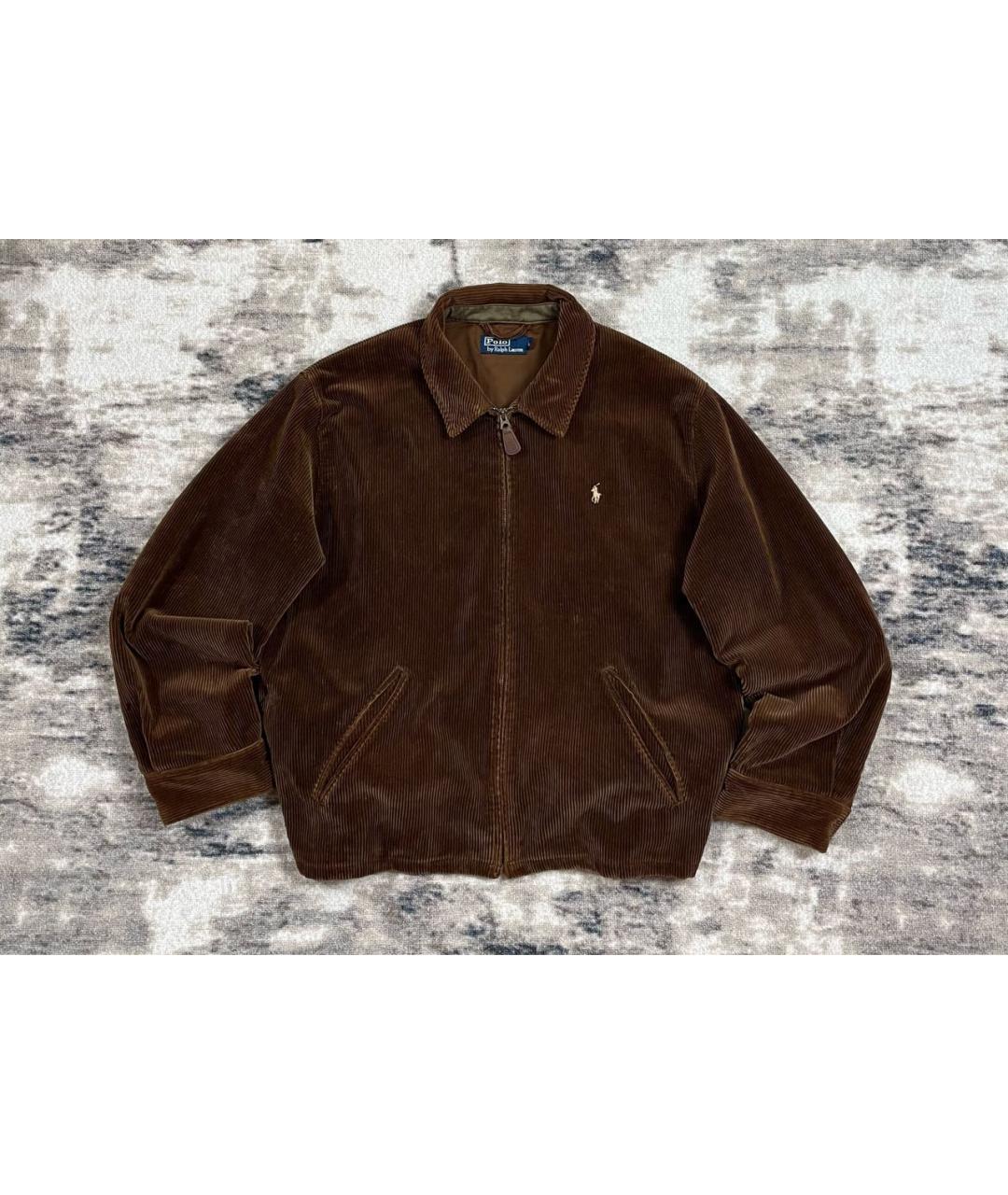 POLO RALPH LAUREN Коричневая велюровая куртка, фото 6