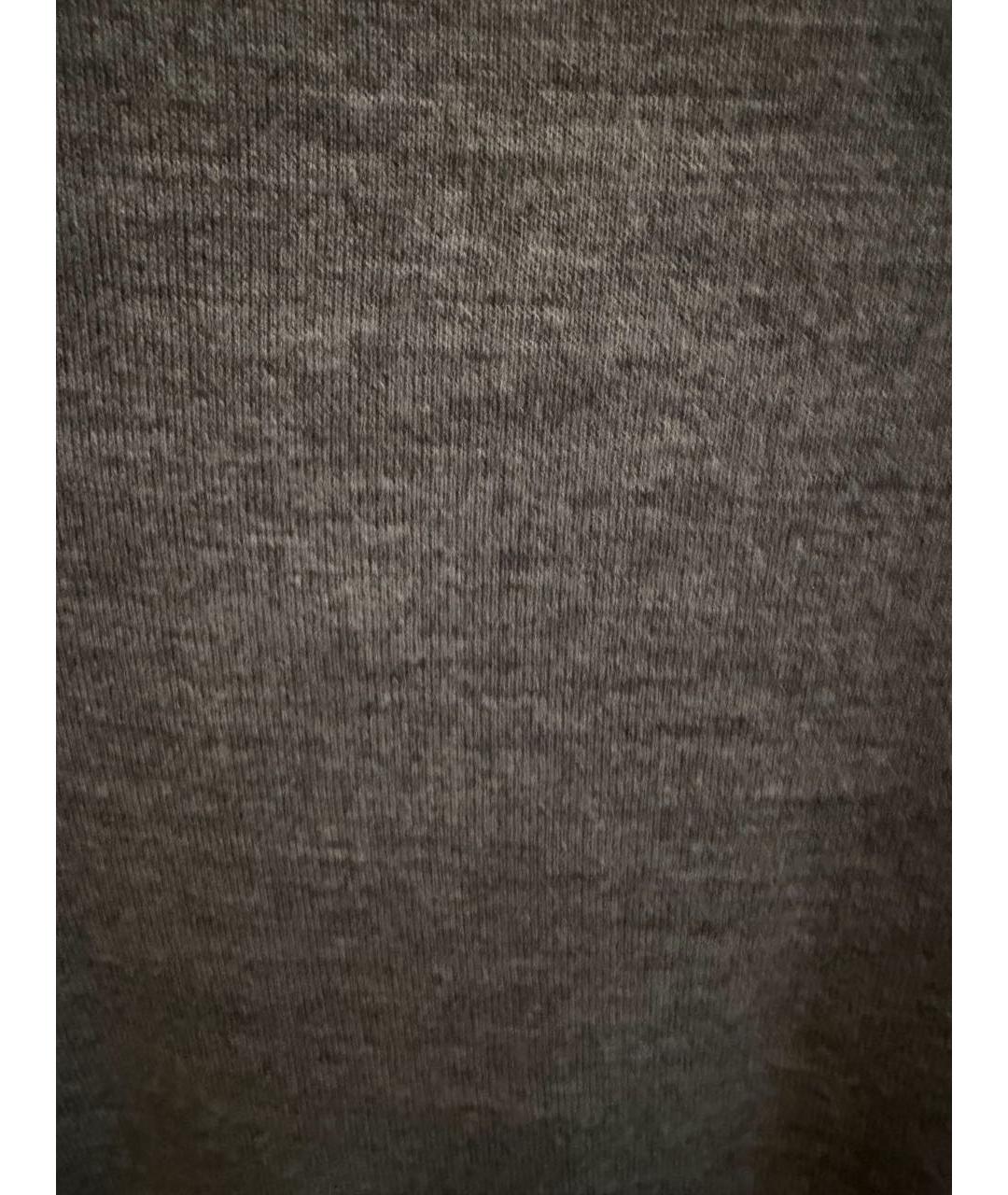 LORO PIANA Серое хлопко-шерстяное поло с длинным рукавом, фото 4