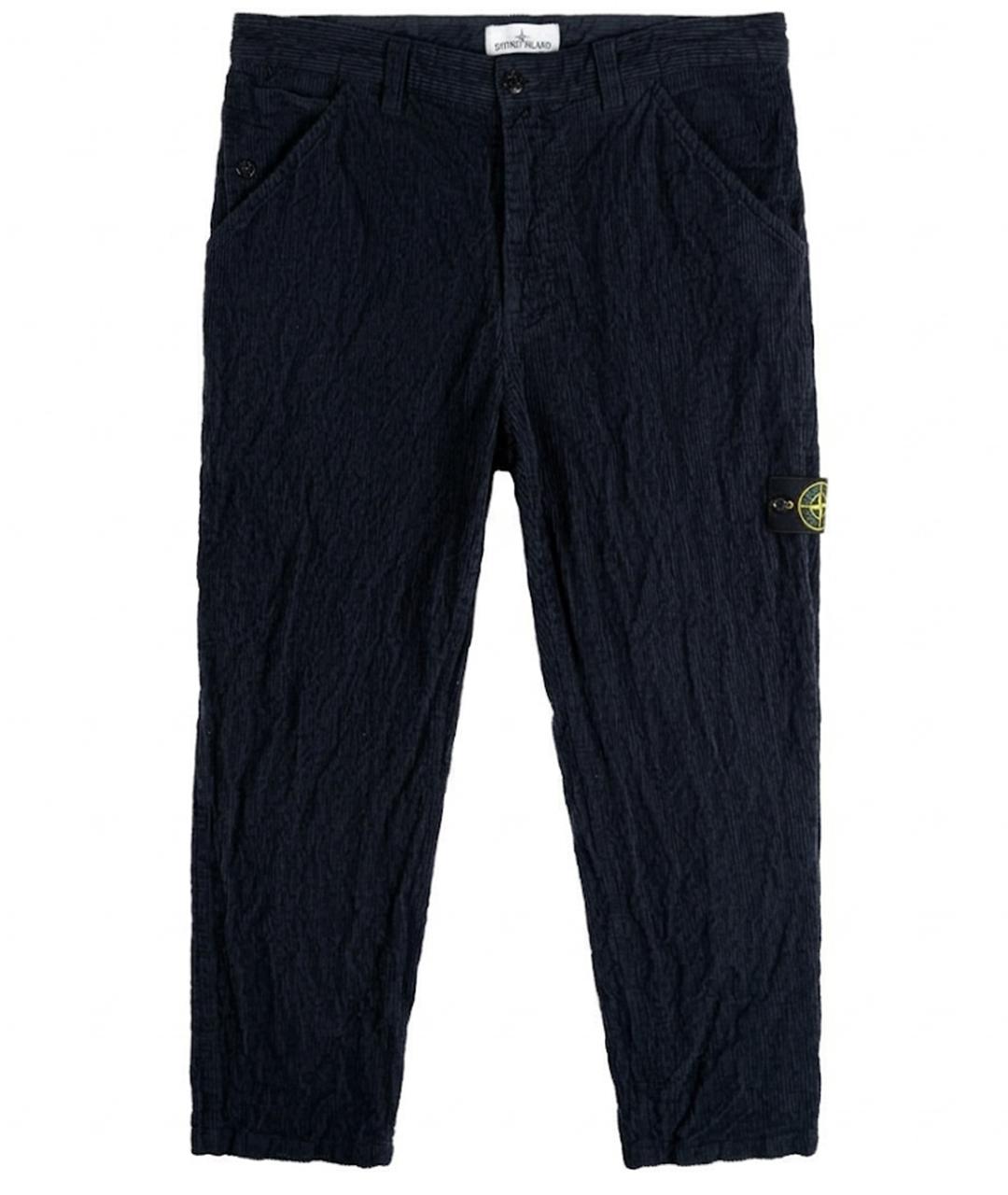 STONE ISLAND Темно-синие хлопковые повседневные брюки, фото 1