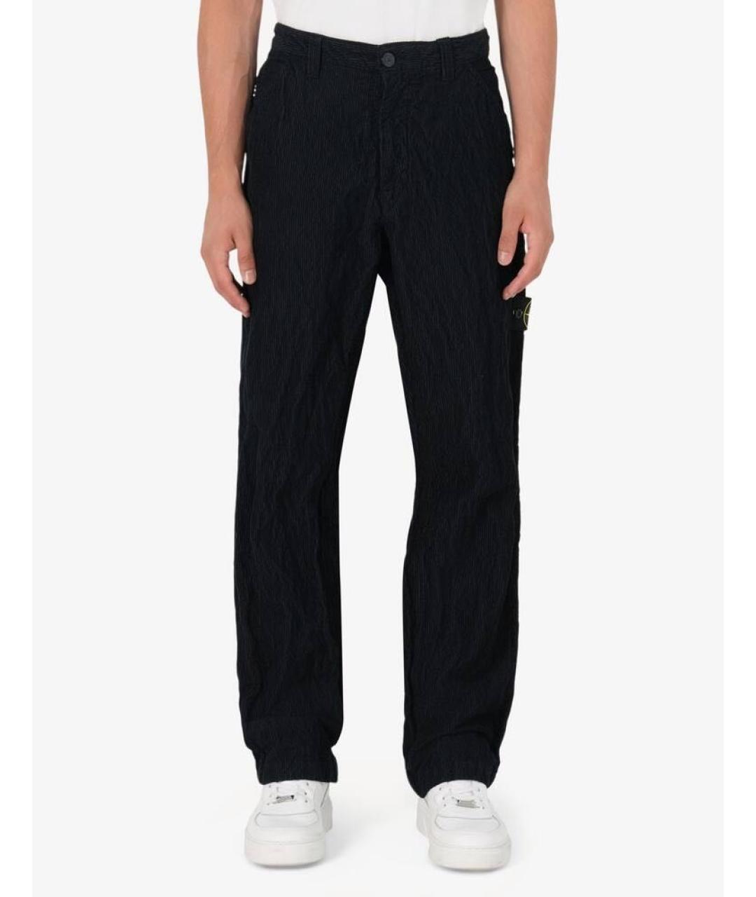 STONE ISLAND Темно-синие хлопковые повседневные брюки, фото 6