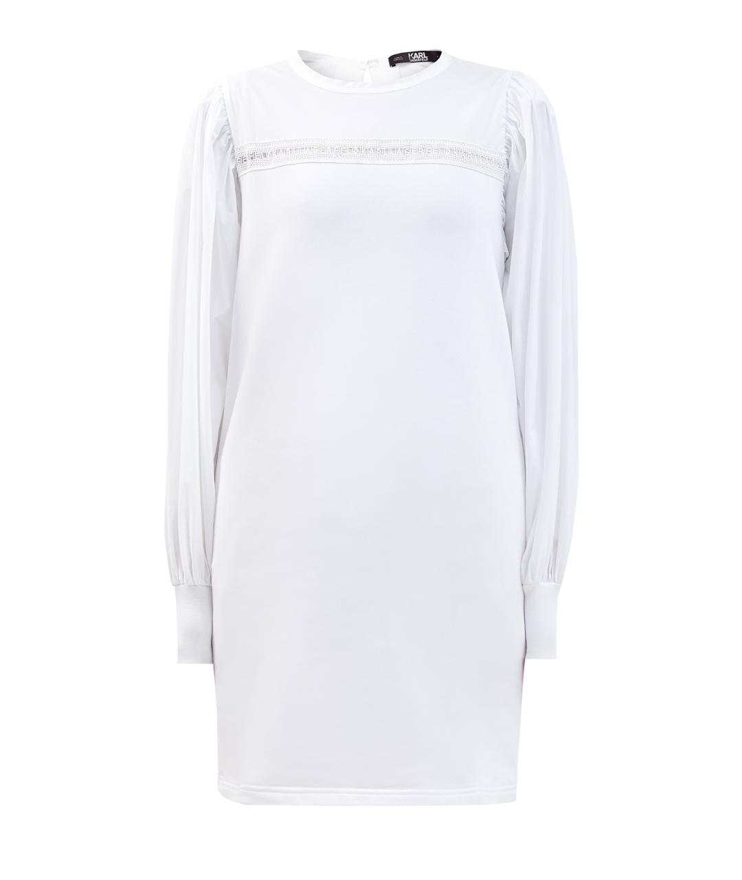 KARL LAGERFELD Белое хлопковое повседневное платье, фото 1
