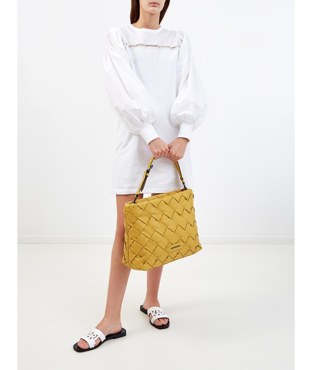 KARL LAGERFELD Белое хлопковое повседневное платье, фото 2