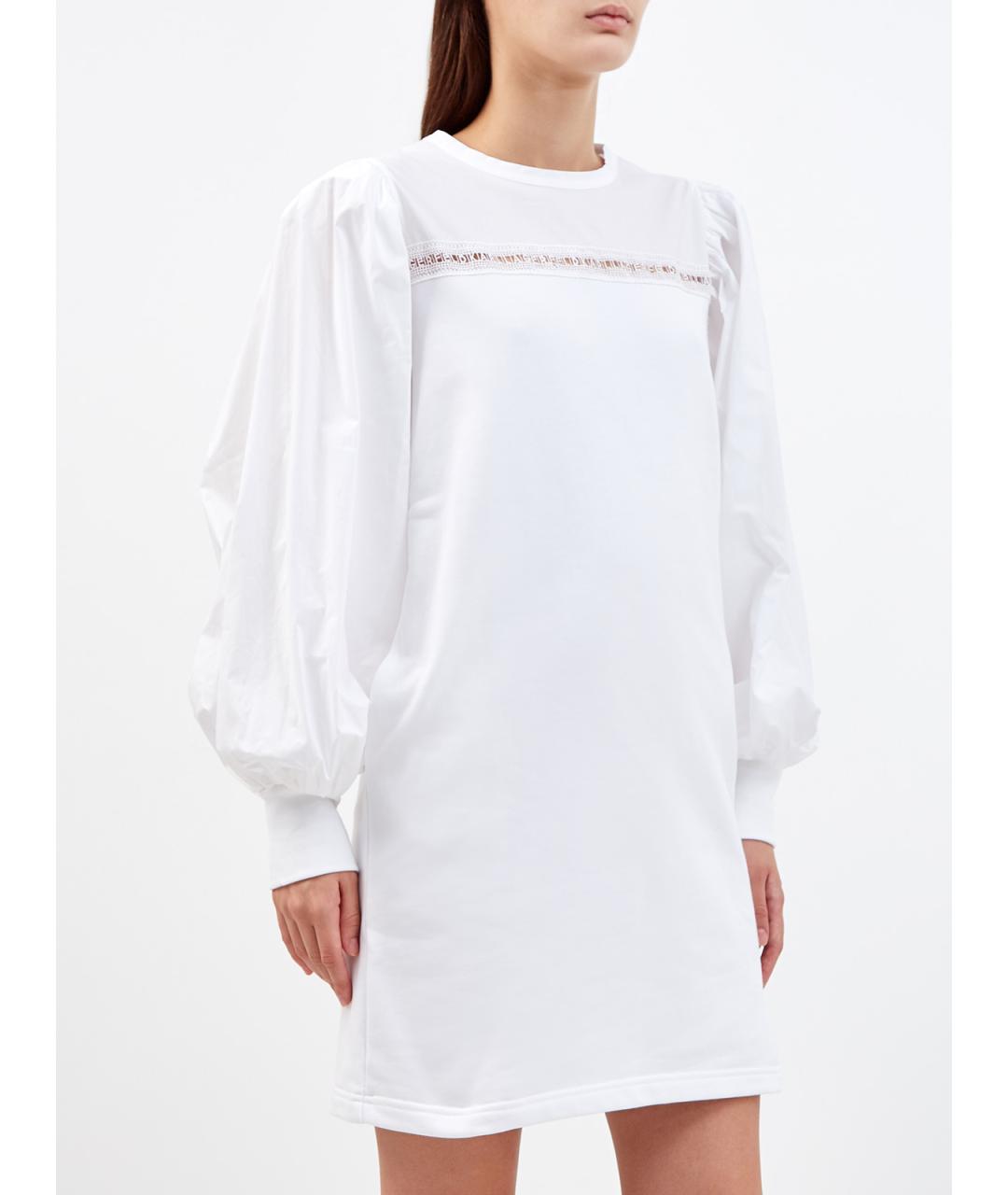 KARL LAGERFELD Белое хлопковое повседневное платье, фото 3
