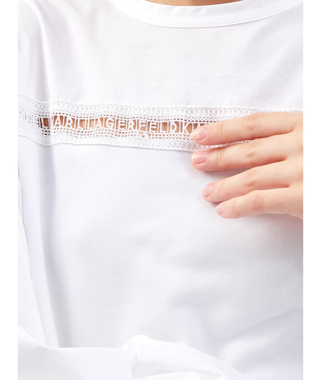 KARL LAGERFELD Белое хлопковое повседневное платье, фото 5