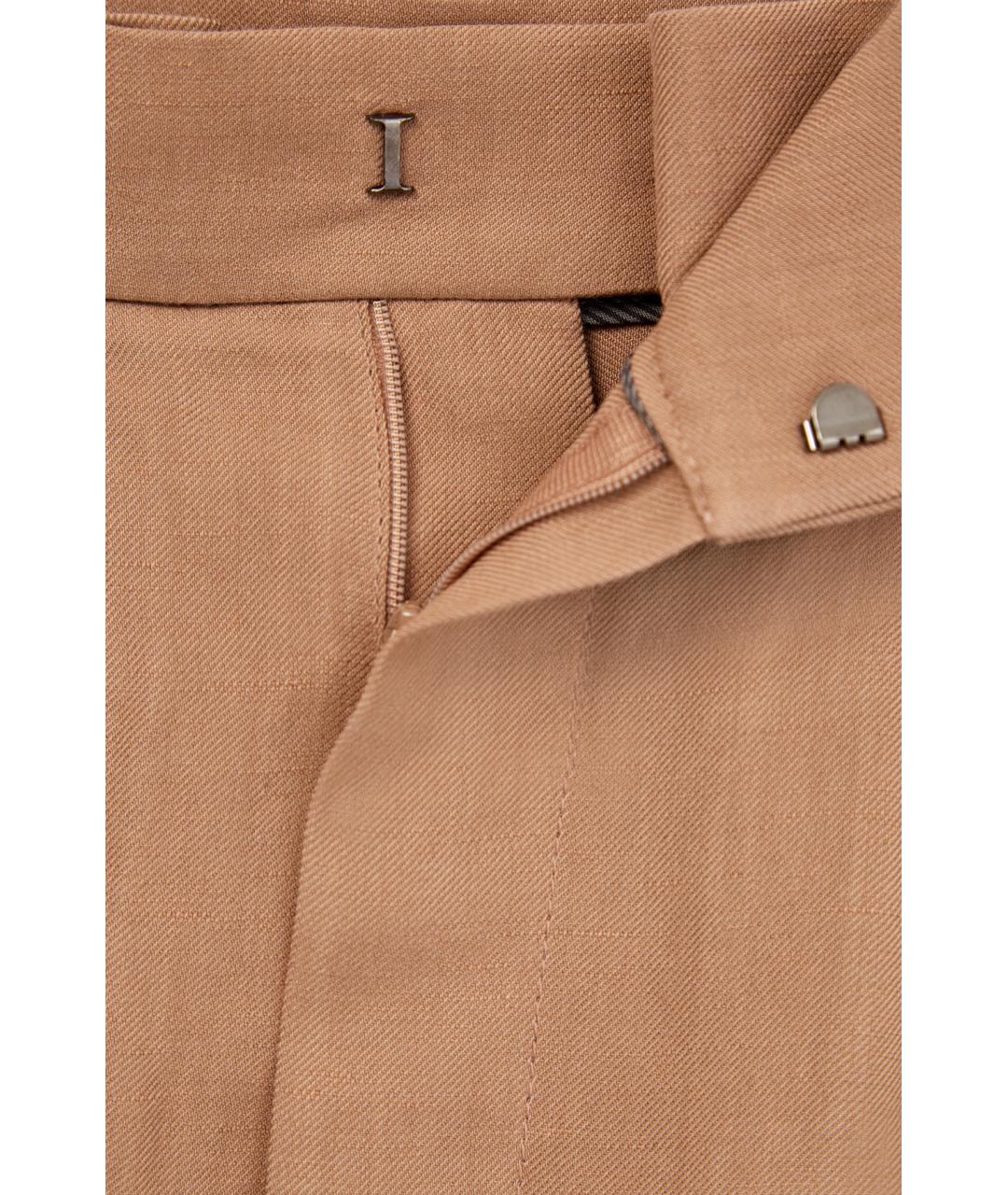 BRUNELLO CUCINELLI Коричневые вискозные шорты, фото 7