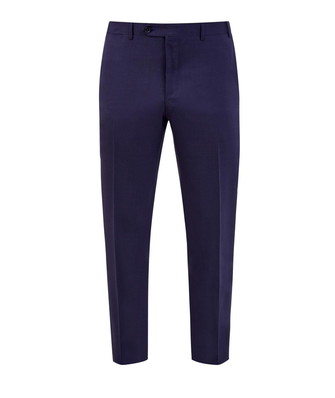 CANALI Темно-синие шерстяные повседневные брюки, фото 1