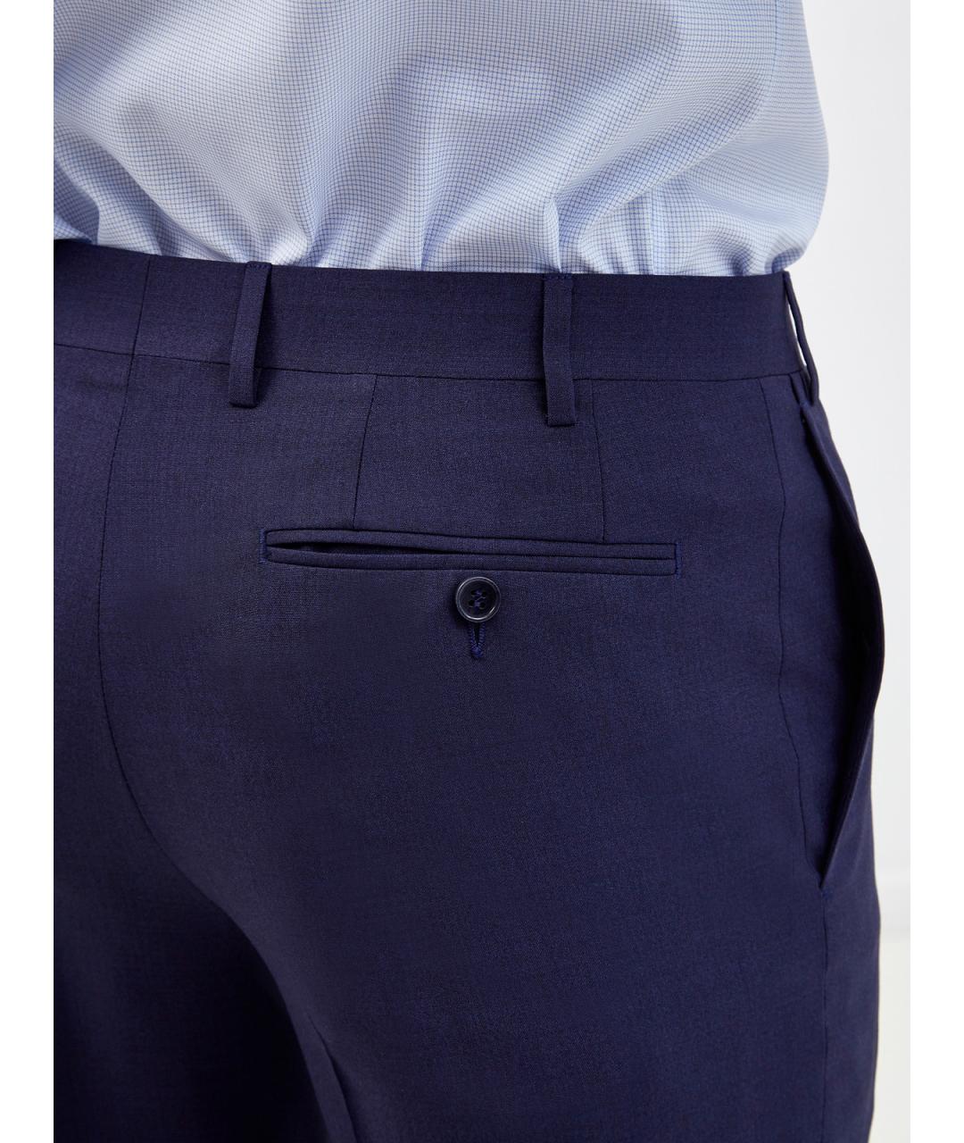 CANALI Темно-синие шерстяные повседневные брюки, фото 6