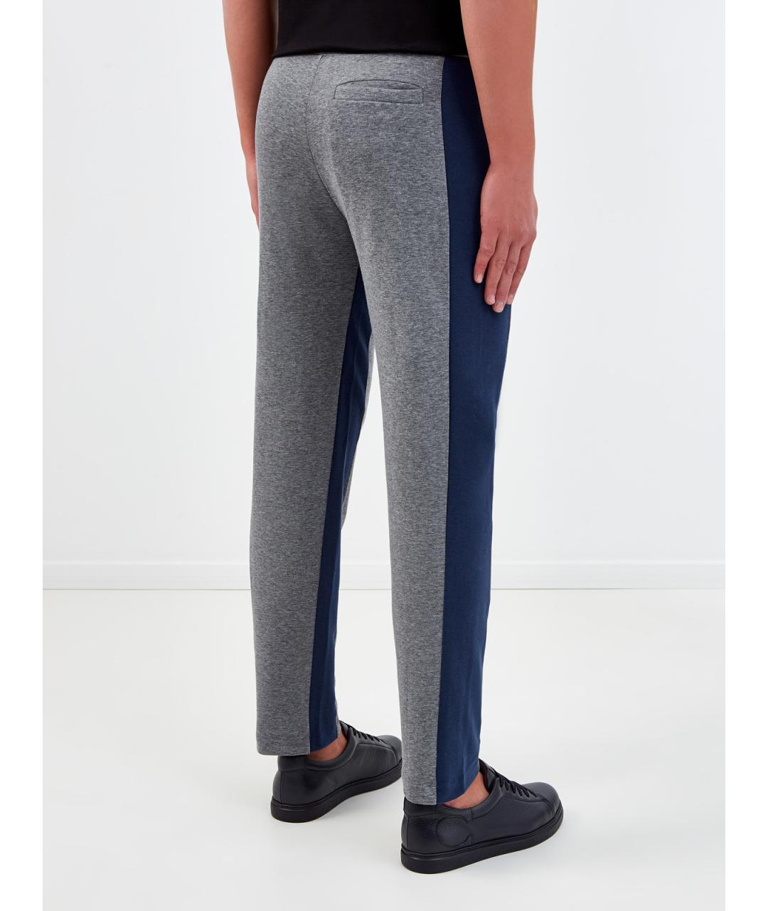 CANALI Серые хлопковые повседневные брюки, фото 4