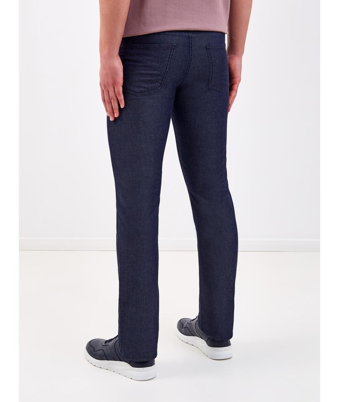 CANALI Синие хлопковые прямые джинсы, фото 4