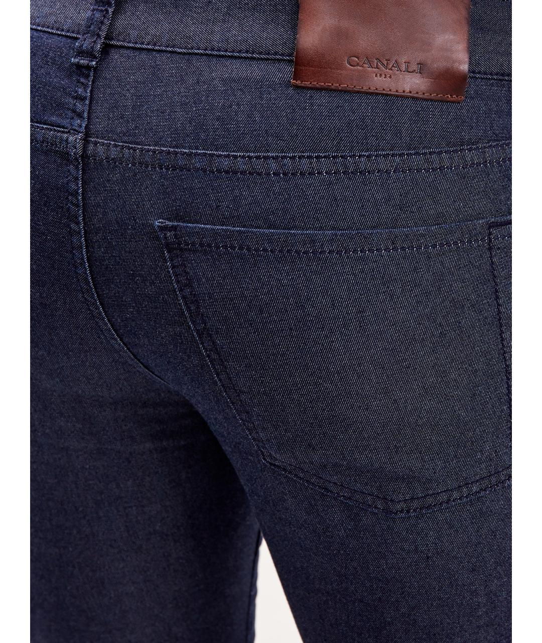 CANALI Синие хлопковые прямые джинсы, фото 6