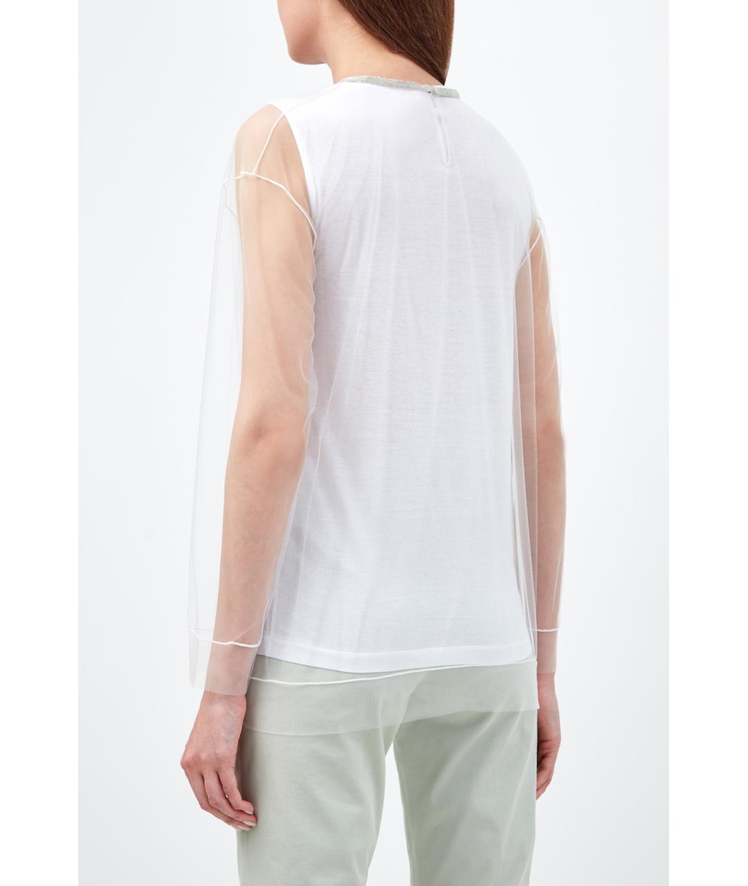 FABIANA FILIPPI Белая хлопковая блузы, фото 4