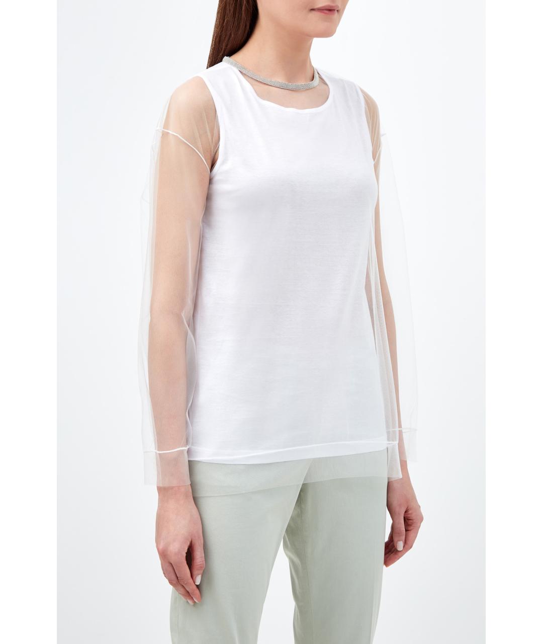 FABIANA FILIPPI Белая хлопковая блузы, фото 3