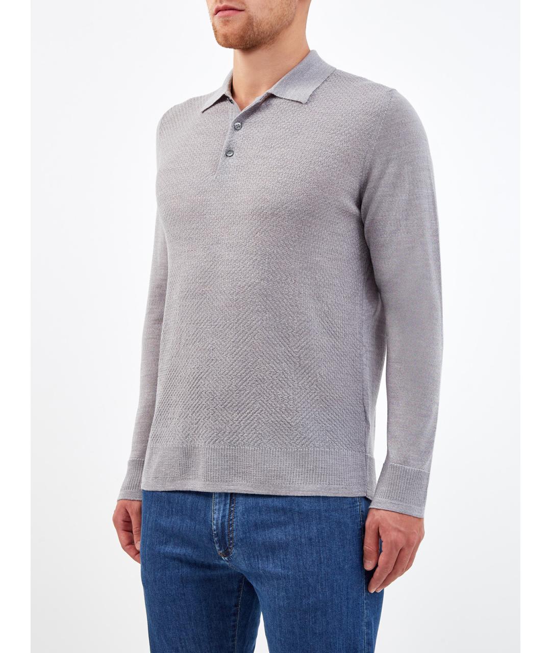 CANALI Серый шерстяной джемпер / свитер, фото 3