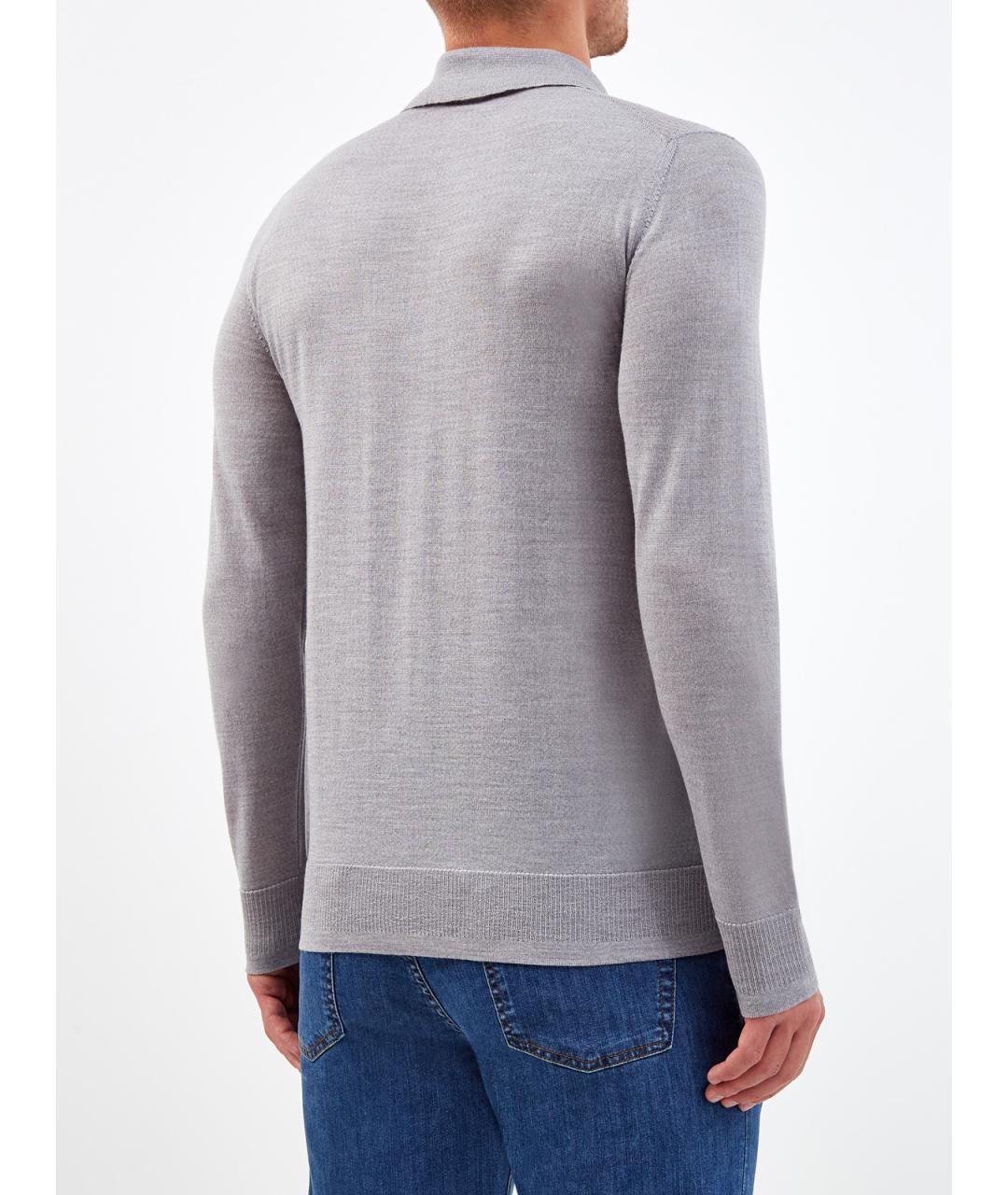 CANALI Серый шерстяной джемпер / свитер, фото 4