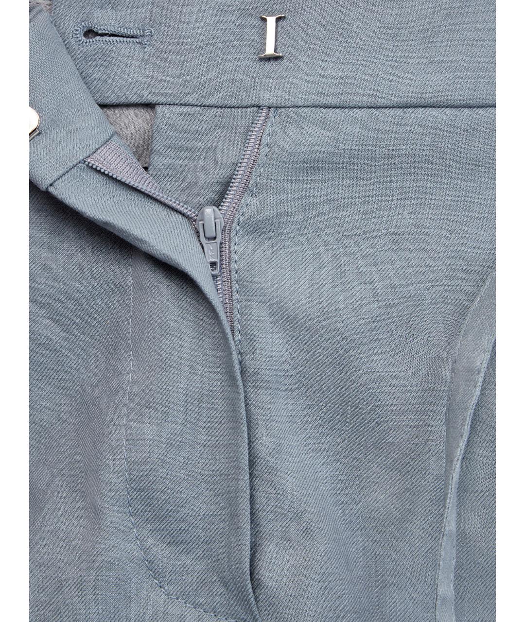 BRUNELLO CUCINELLI Голубые льняные брюки узкие, фото 7