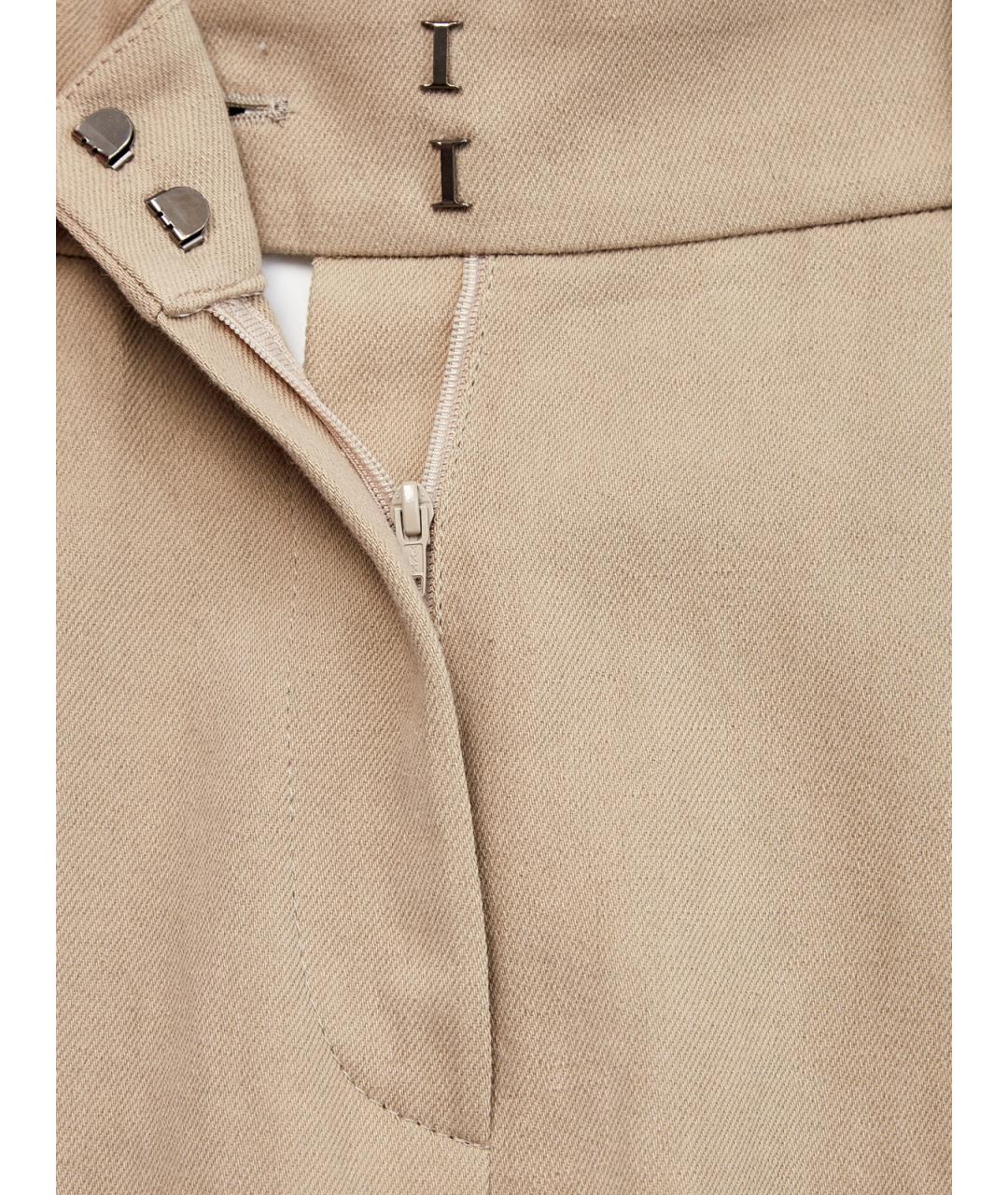 BRUNELLO CUCINELLI Бежевые хлопковые брюки узкие, фото 7