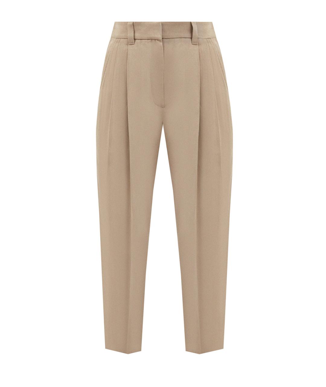 BRUNELLO CUCINELLI Бежевые хлопковые брюки узкие, фото 1