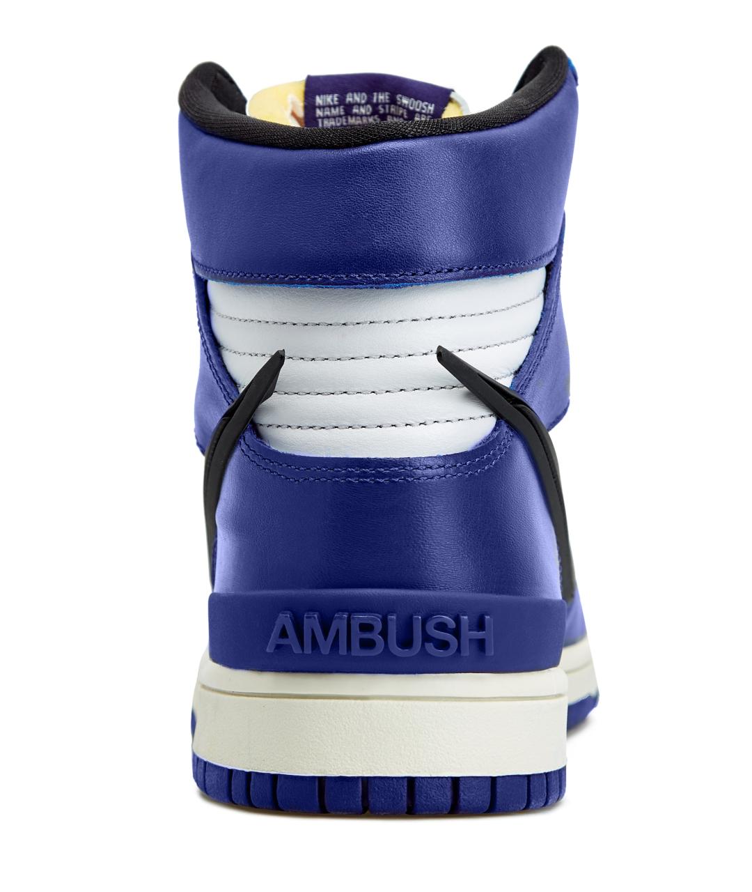 NIKE Синие кожаные высокие кроссовки / кеды, фото 6