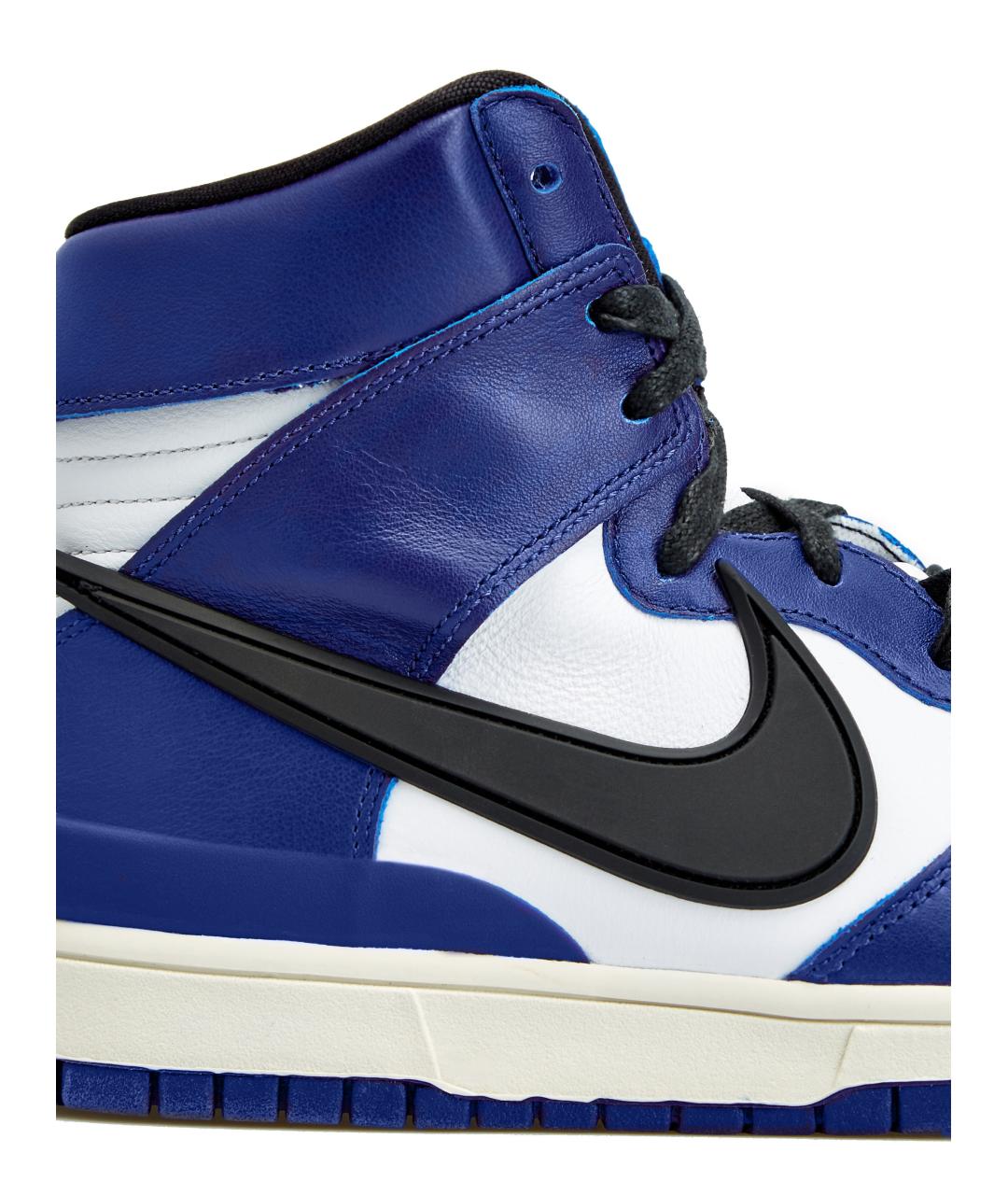 NIKE Синие кожаные высокие кроссовки / кеды, фото 5