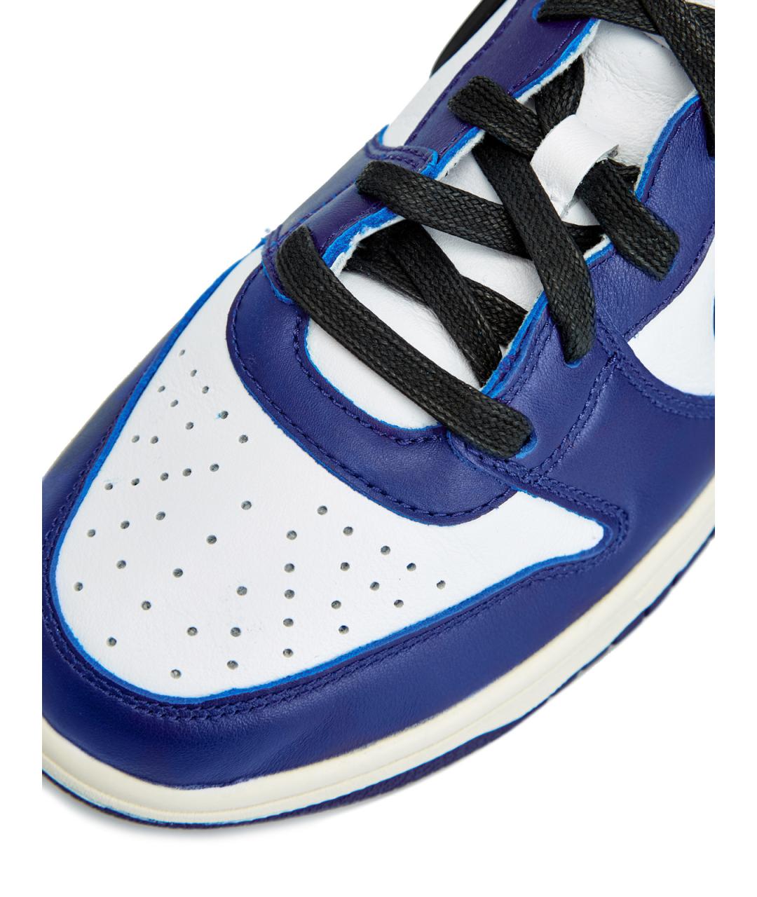 NIKE Синие кожаные высокие кроссовки / кеды, фото 7