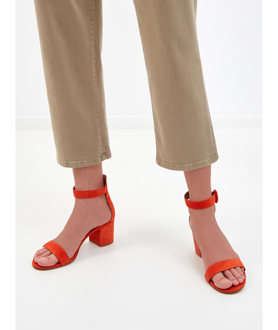 GIANVITO ROSSI Оранжевое замшевые босоножки, фото 2