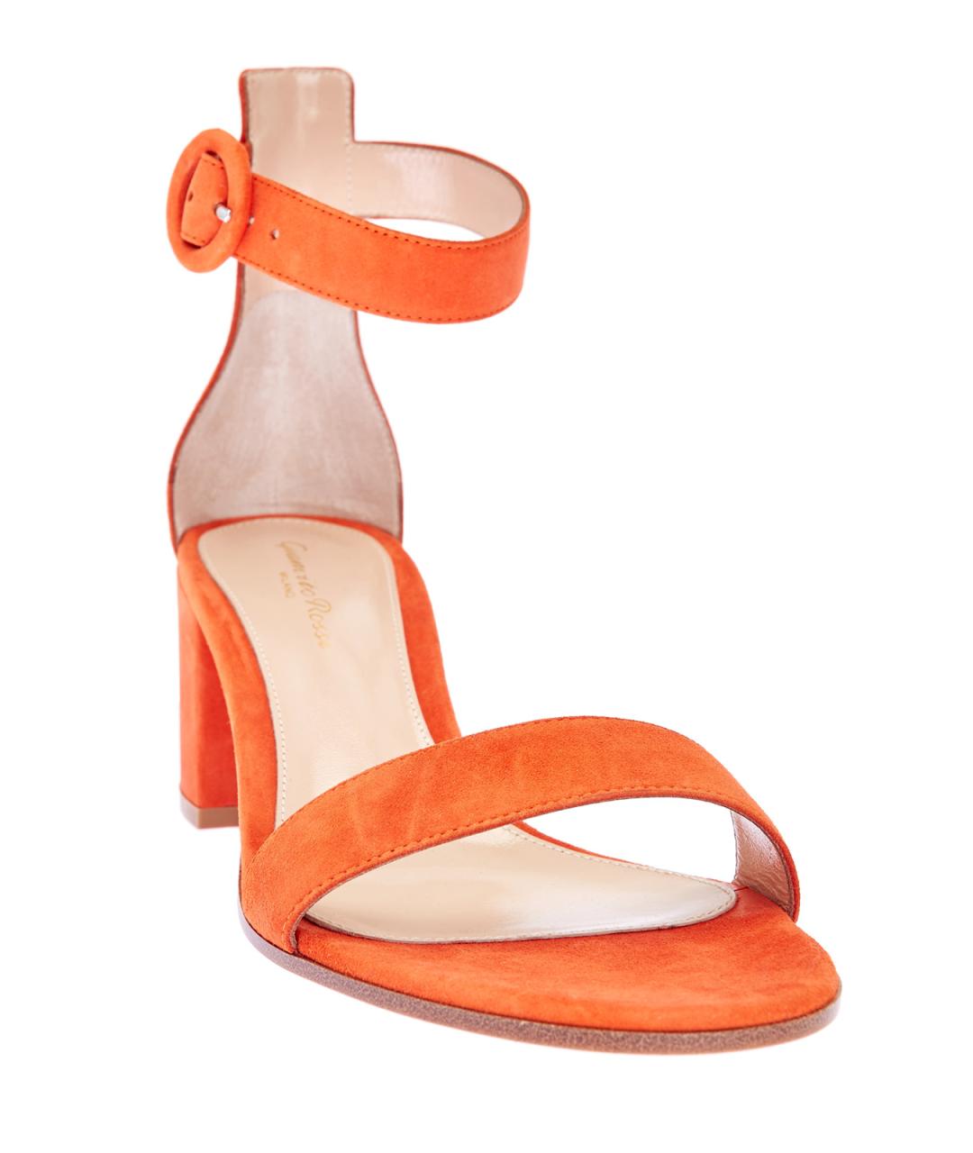 GIANVITO ROSSI Оранжевое замшевые босоножки, фото 3