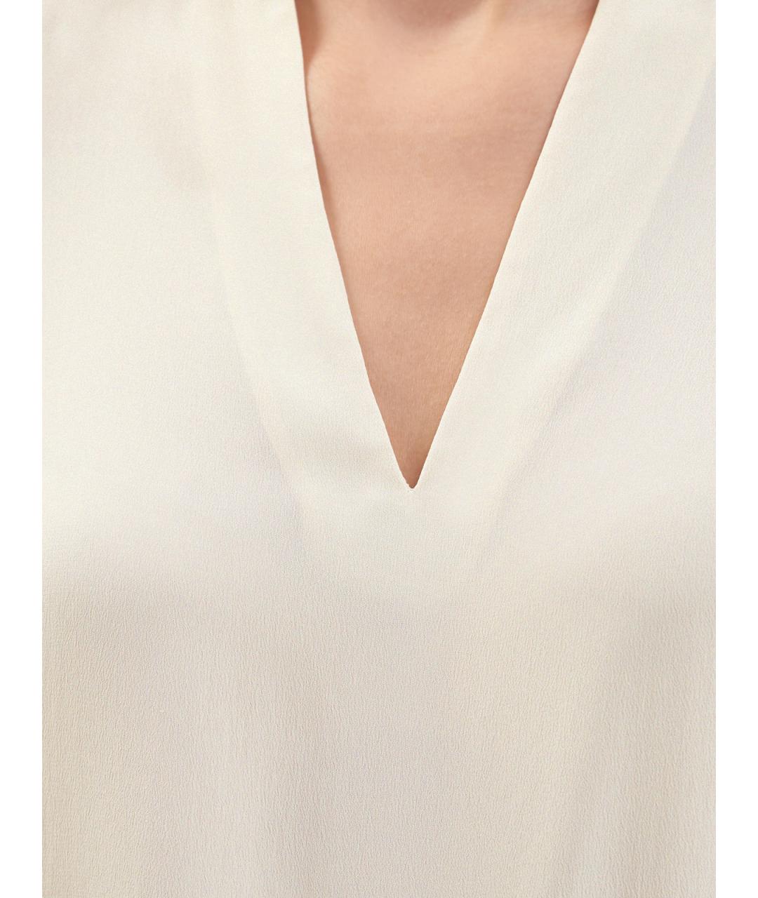 LORENA ANTONIAZZI Бежевая ацетатная блузы, фото 5