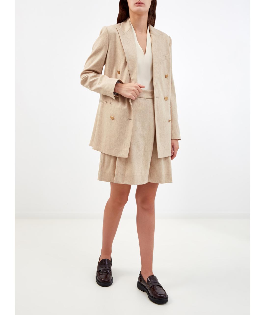 LORENA ANTONIAZZI Бежевая ацетатная блузы, фото 2