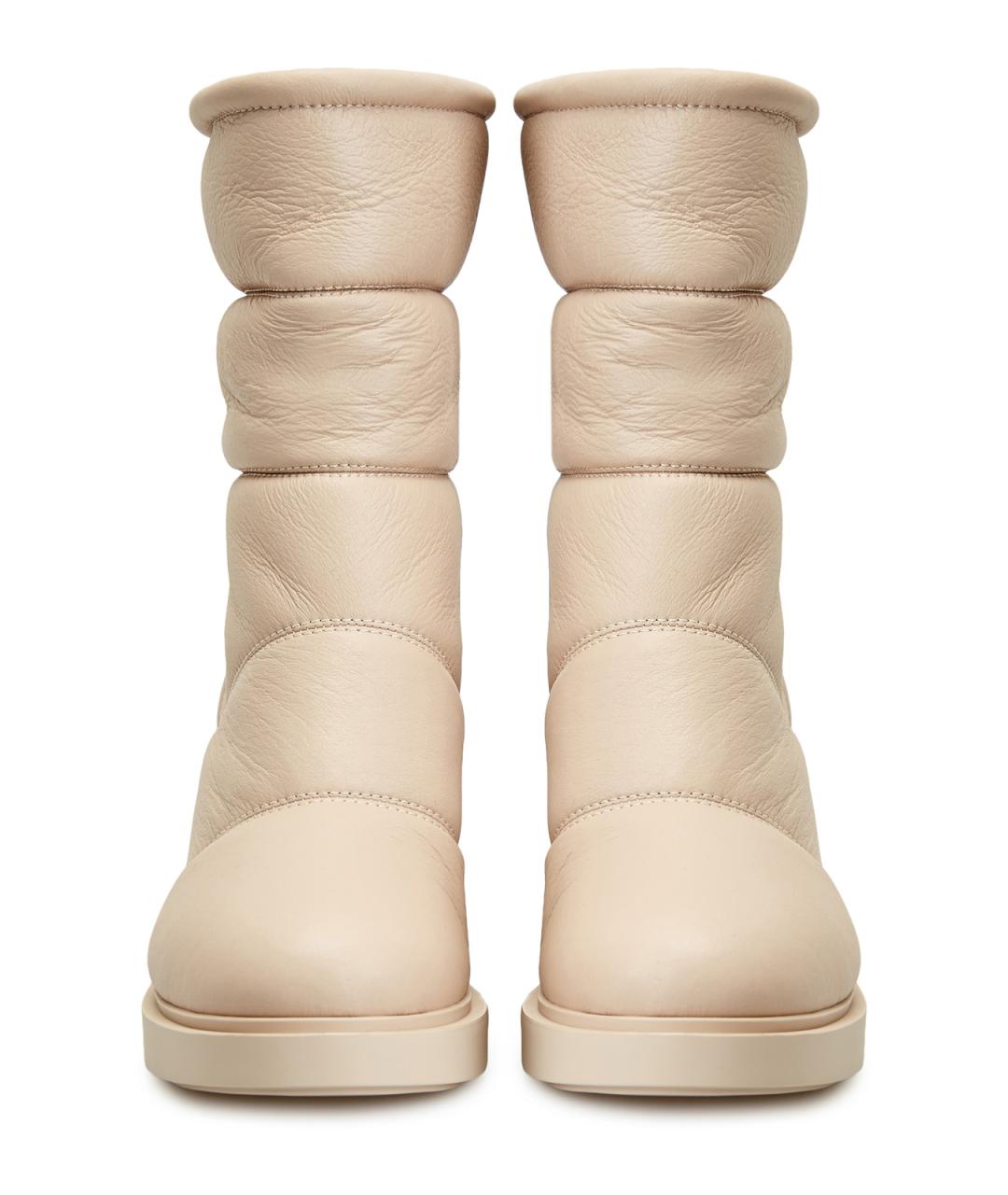 GIANVITO ROSSI Бежевые кожаные сапоги, фото 5