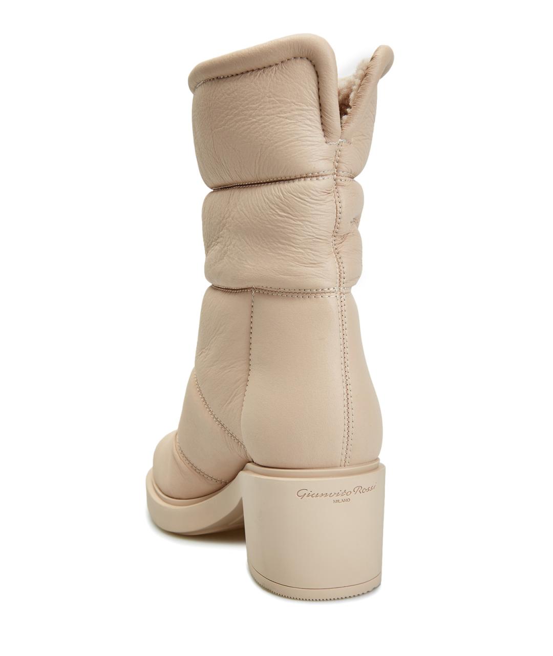 GIANVITO ROSSI Бежевые кожаные сапоги, фото 4