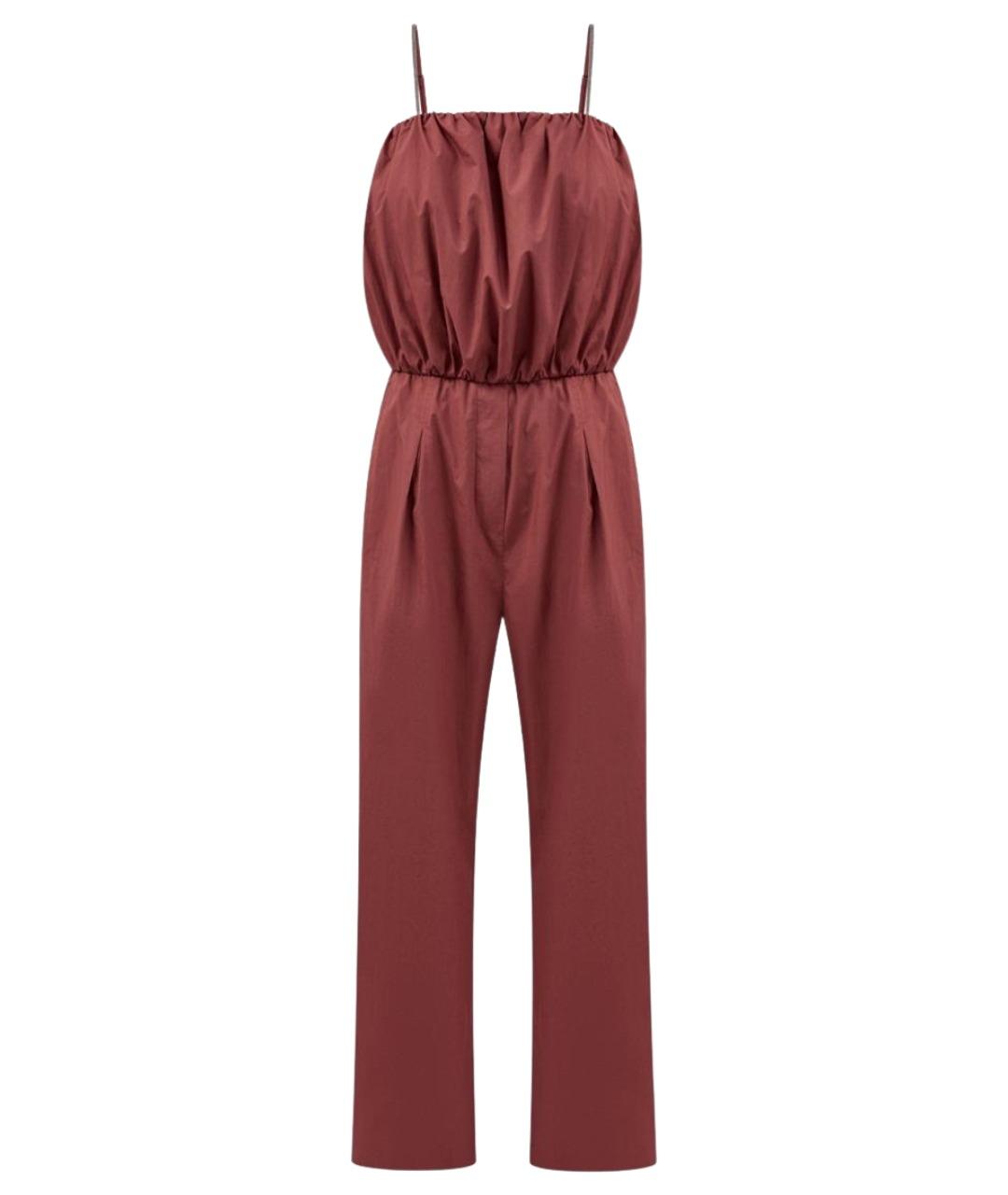 BRUNELLO CUCINELLI Бордовый хлопковый комбинезон, фото 1