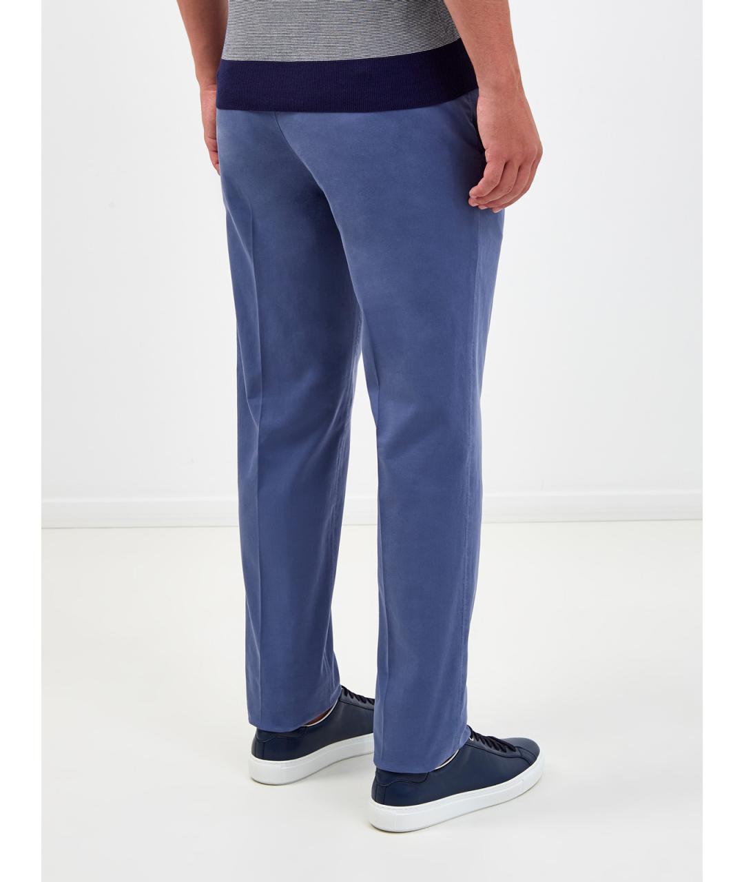 CANALI Синие хлопковые повседневные брюки, фото 4