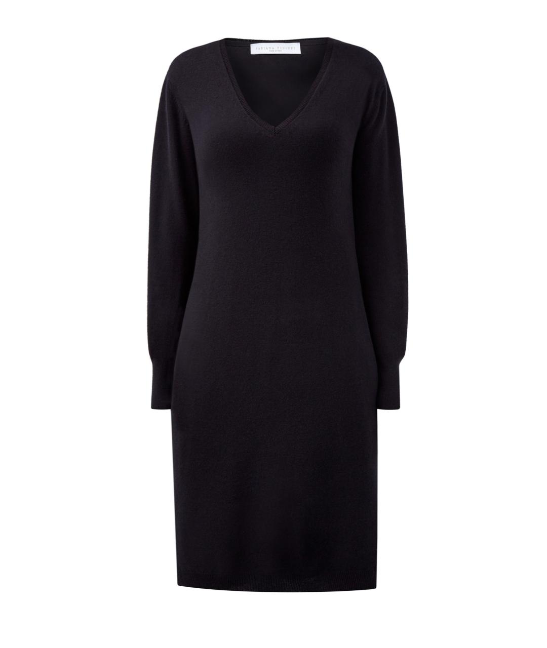 FABIANA FILIPPI Черное шерстяное повседневное платье, фото 1