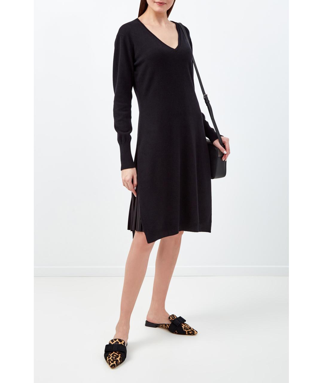 FABIANA FILIPPI Черное шерстяное повседневное платье, фото 2