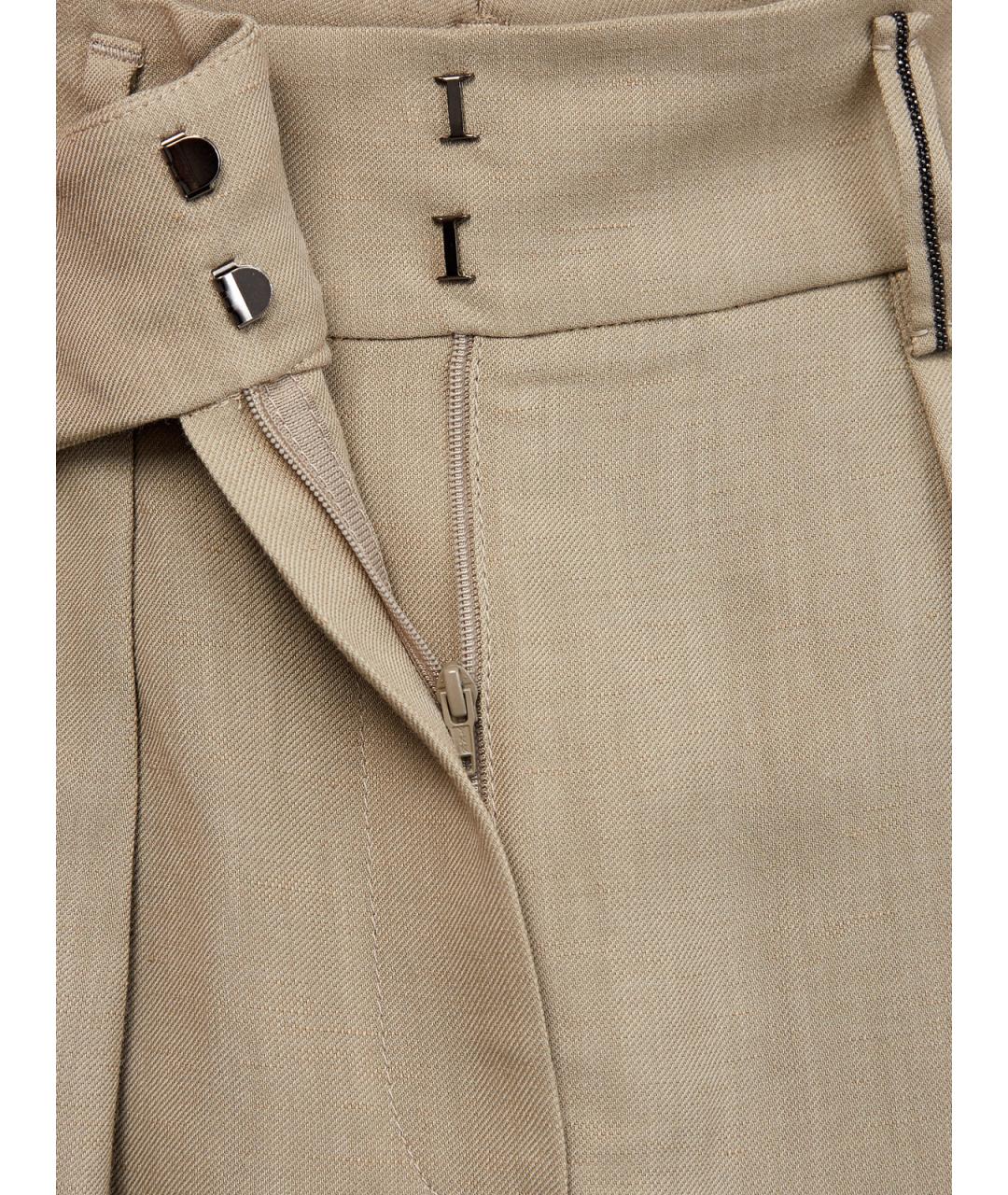 BRUNELLO CUCINELLI Коричневые вискозные шорты, фото 7