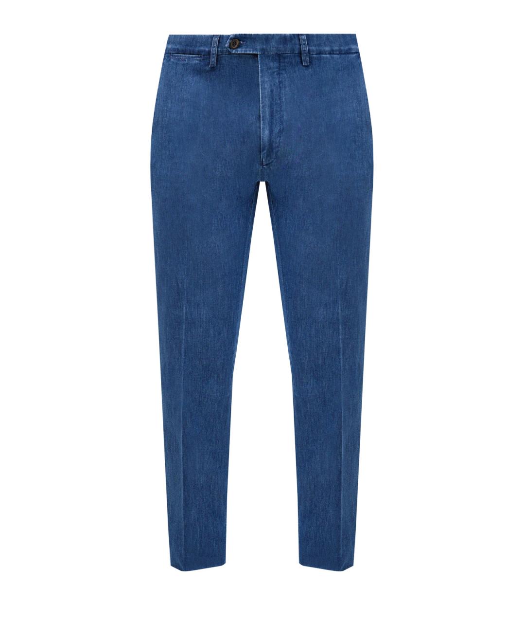 CANALI Синие хлопковые прямые джинсы, фото 1