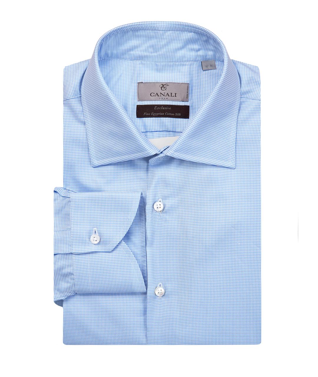CANALI Голубая хлопковая кэжуал рубашка, фото 1