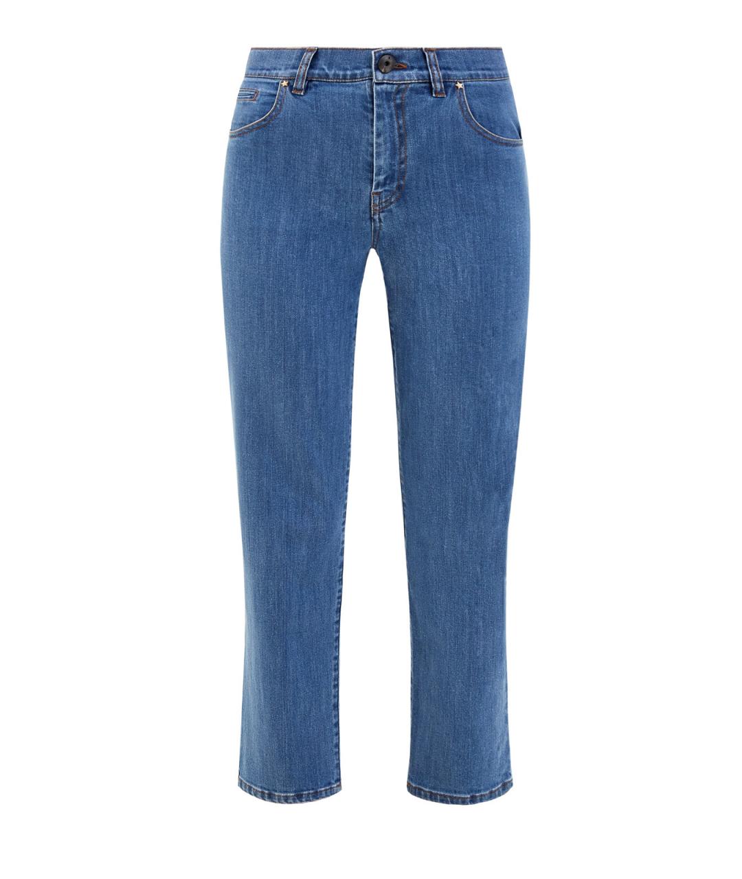 LORENA ANTONIAZZI Синие хлопковые прямые джинсы, фото 1