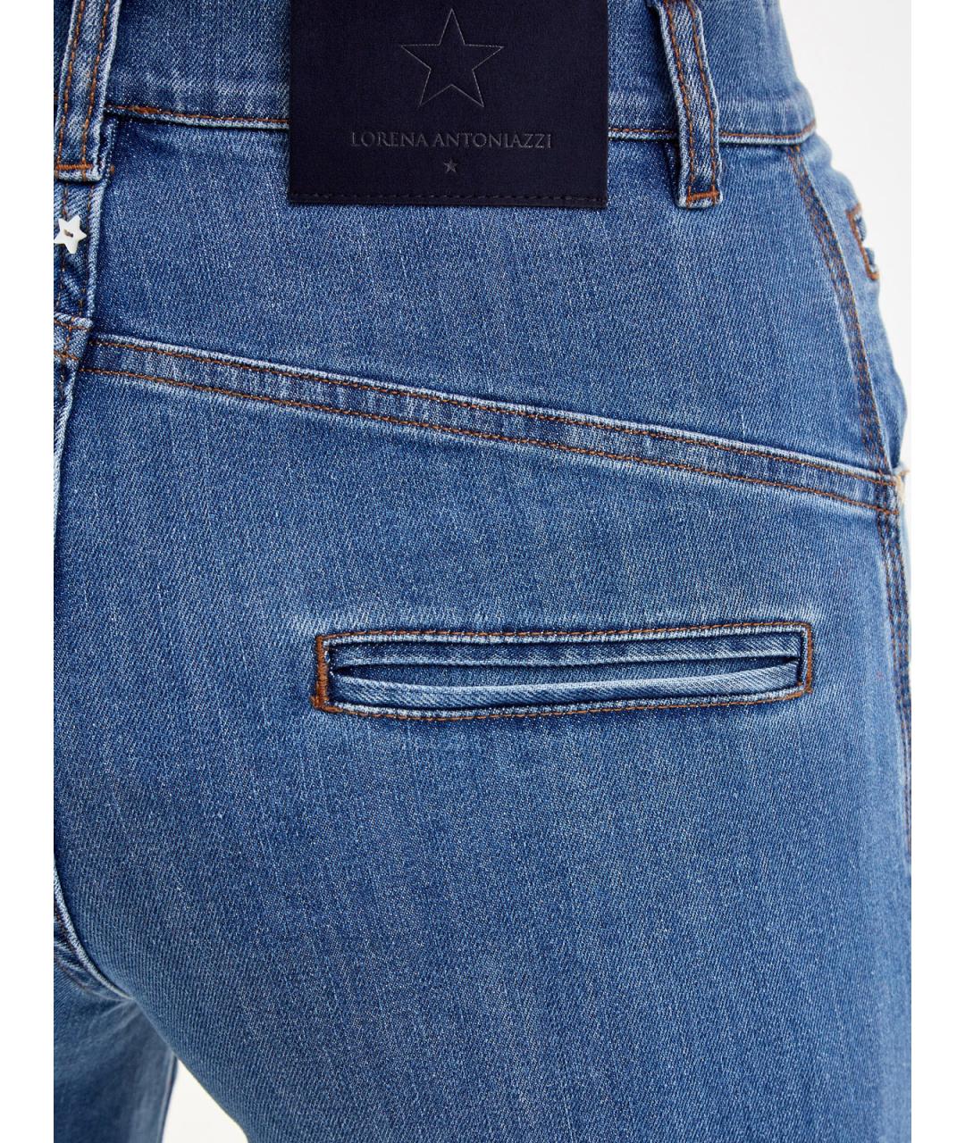 LORENA ANTONIAZZI Синие хлопковые прямые джинсы, фото 6