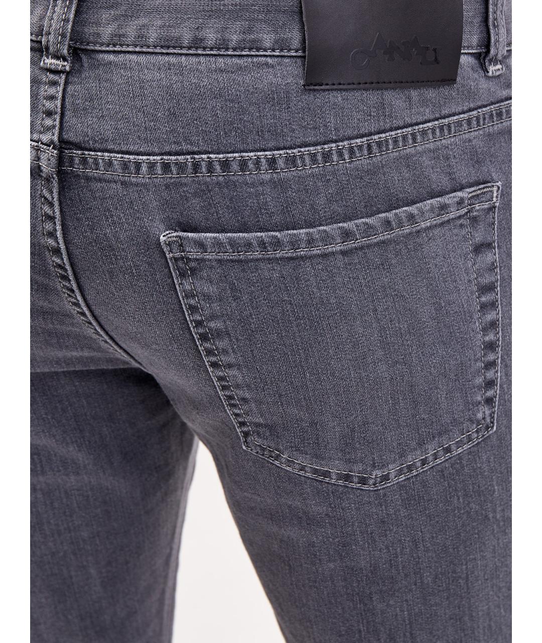 CANALI Серые хлопковые джинсы скинни, фото 6