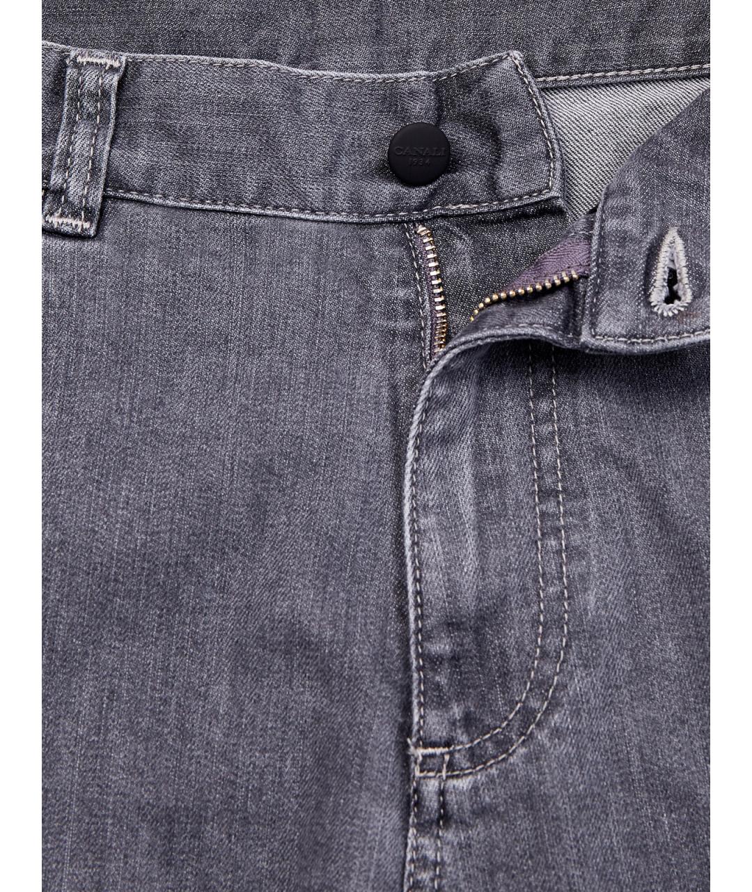 CANALI Серые хлопковые джинсы скинни, фото 7