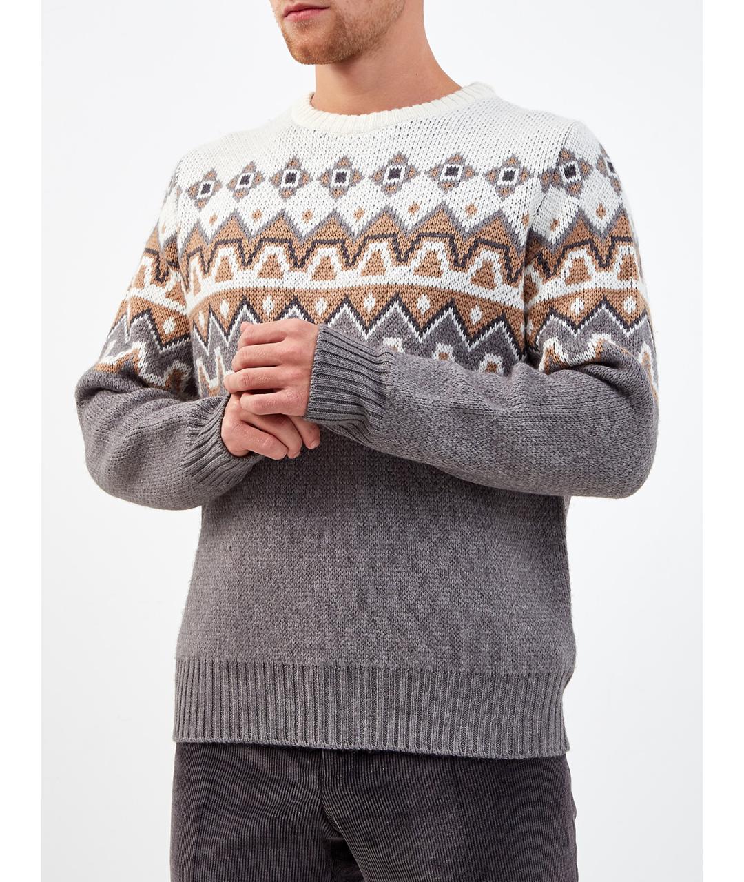 CANALI Серый шерстяной джемпер / свитер, фото 3