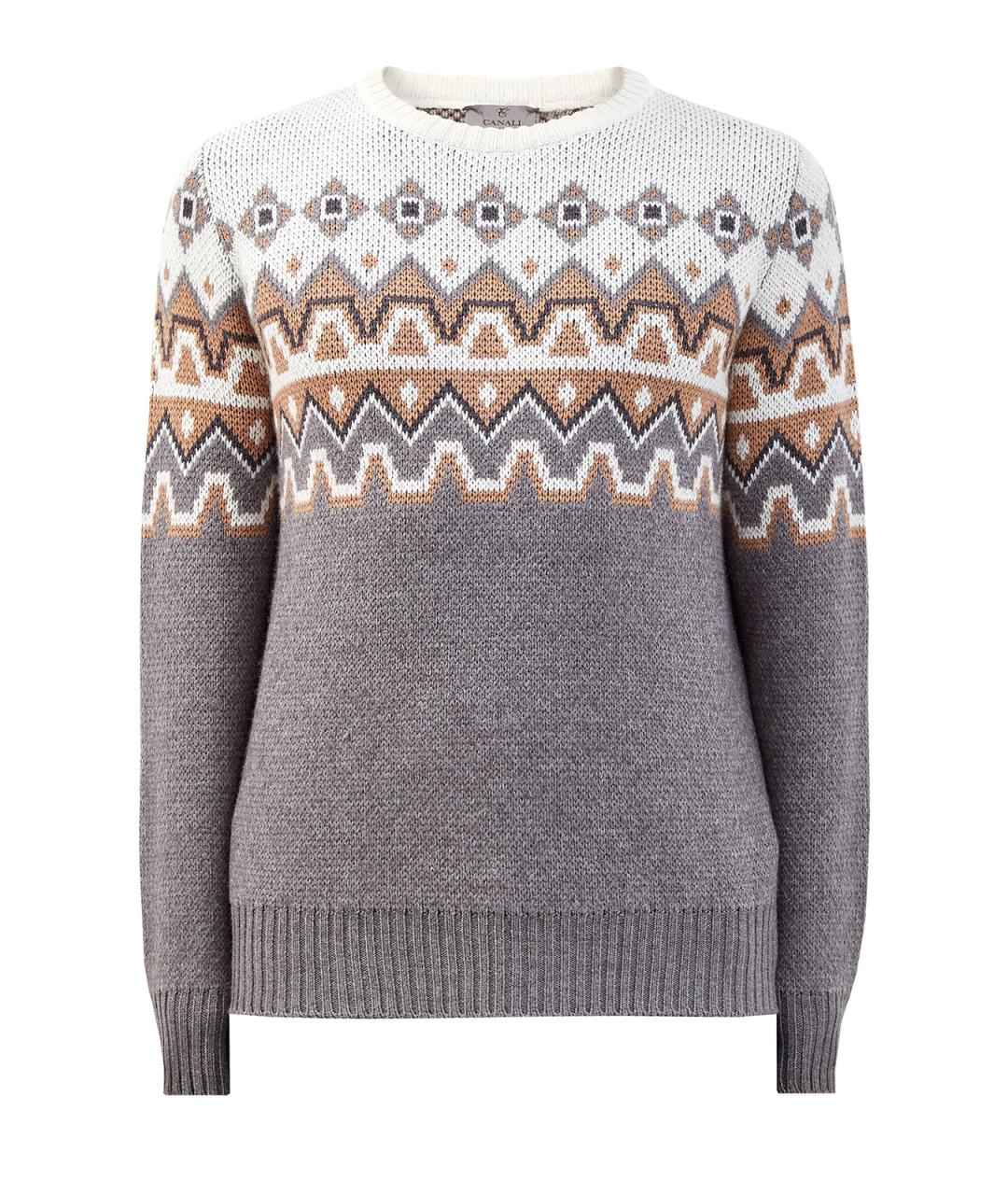 CANALI Серый шерстяной джемпер / свитер, фото 1