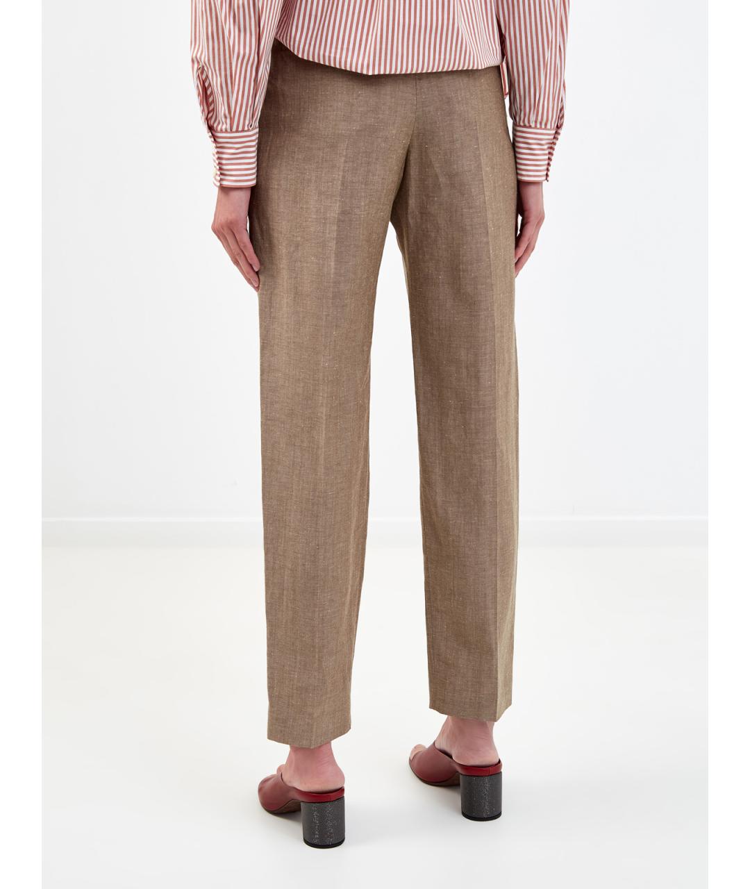 BRUNELLO CUCINELLI Коричневые брюки узкие, фото 2