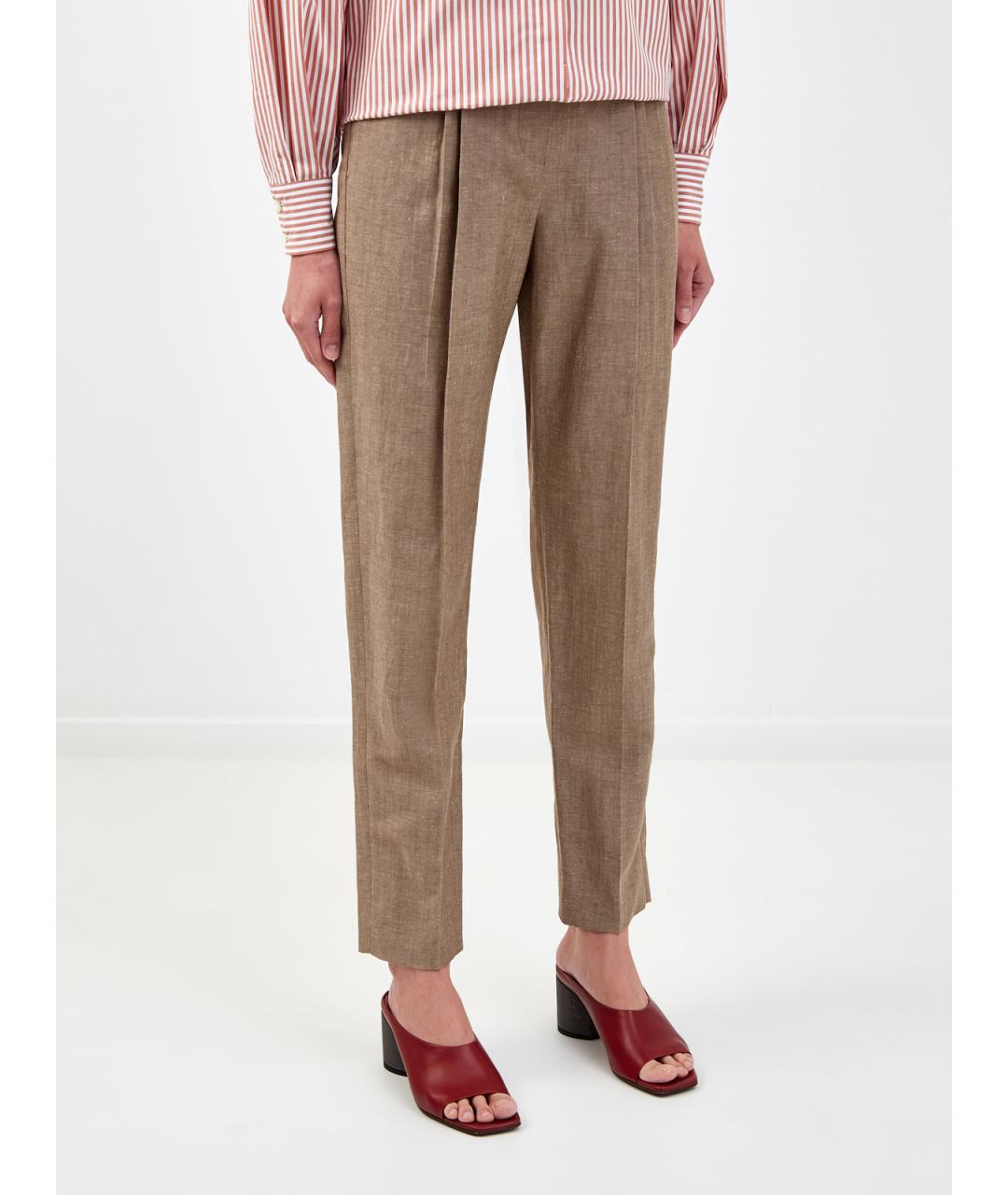 BRUNELLO CUCINELLI Коричневые брюки узкие, фото 6