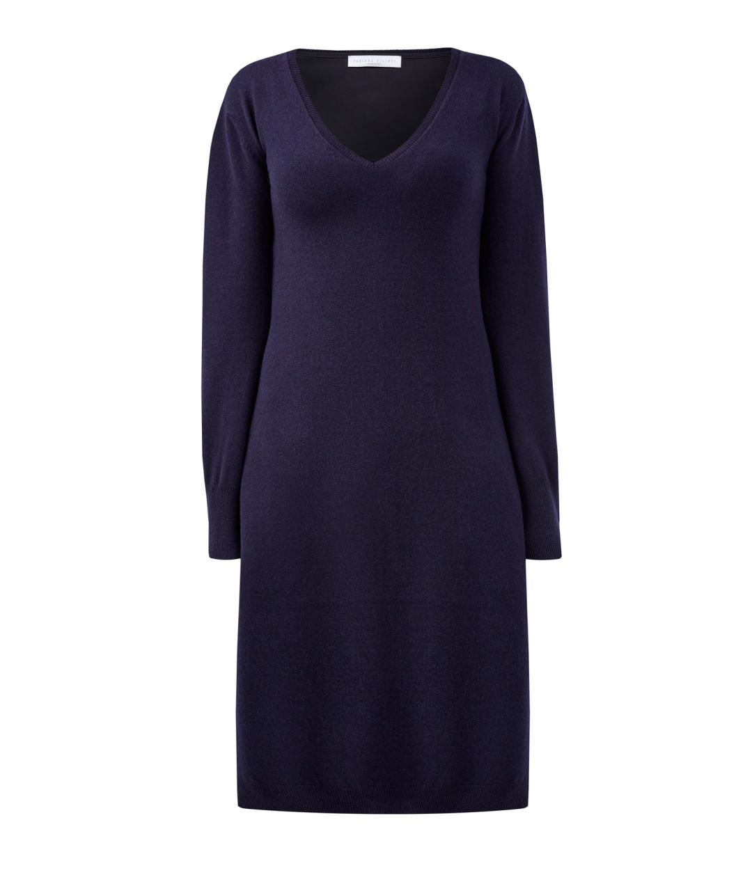 FABIANA FILIPPI Темно-синее шерстяное повседневное платье, фото 1