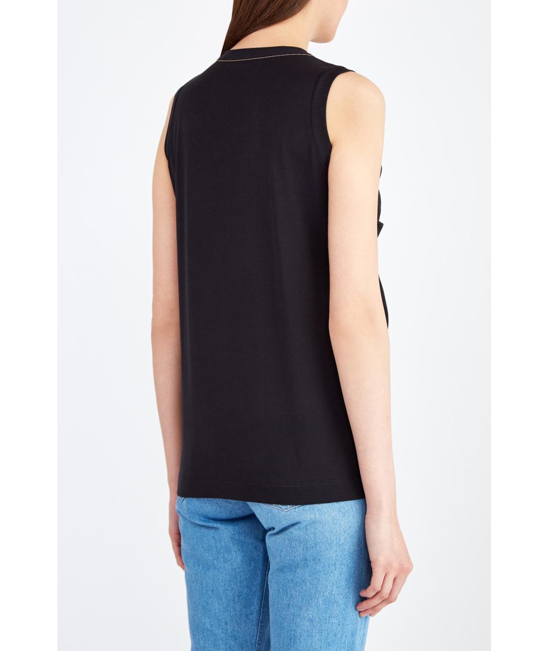 BRUNELLO CUCINELLI Черная хлопковая блузы, фото 4