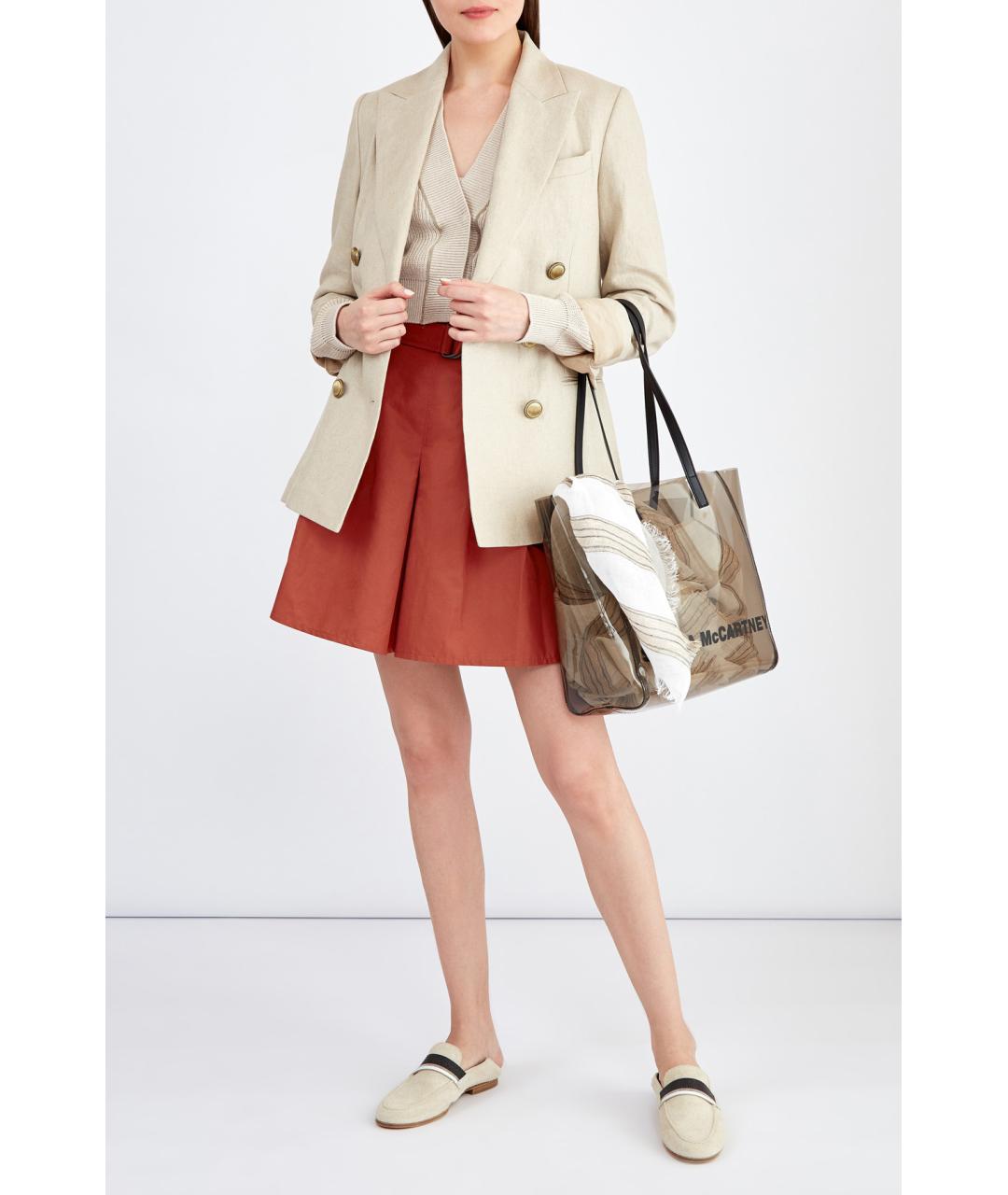 BRUNELLO CUCINELLI Коричневые хлопковые шорты, фото 2