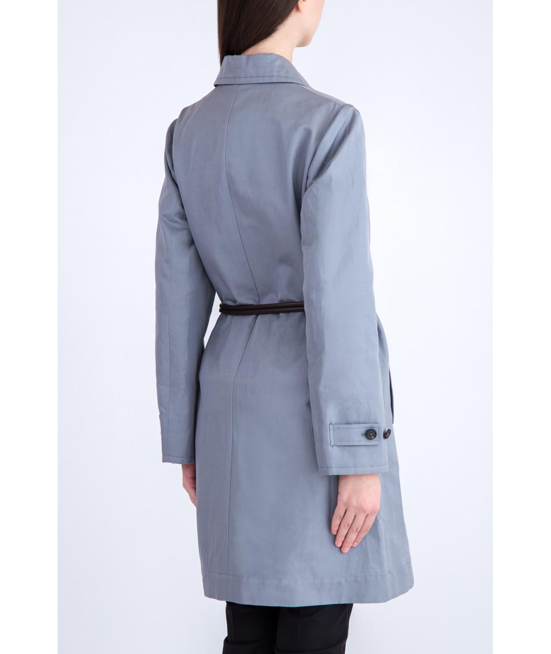 BRUNELLO CUCINELLI Голубой хлопковый тренч/плащ, фото 4